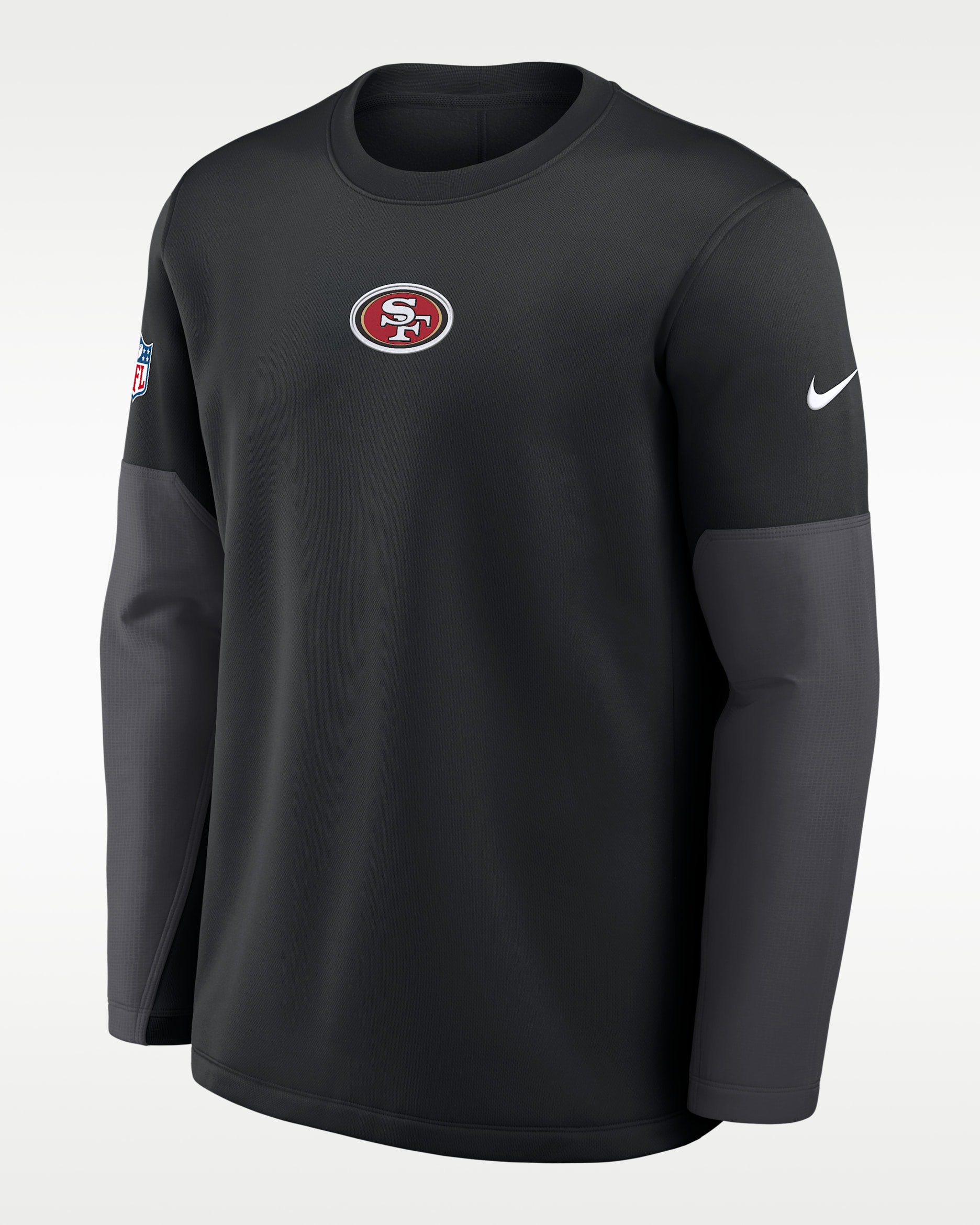 San Francisco 49ers Scripted To Win Sideline Coach Men's Nike Therma-FIT NFL Long-Sleeve T-Shirt - Black
