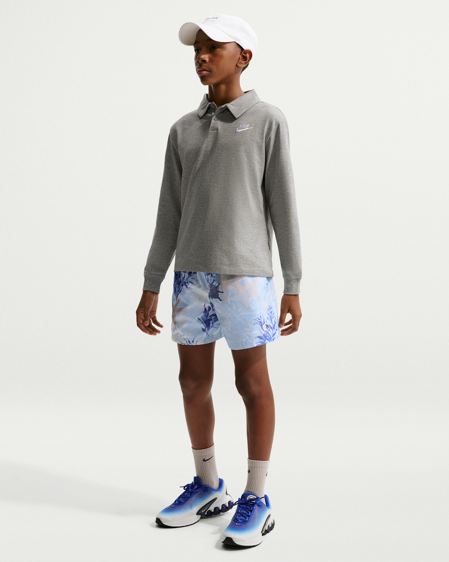 Shorts de tejido Woven de 12 cm para niños talla grande Nike Sportswear Club - Azul celestino/Gris partícula