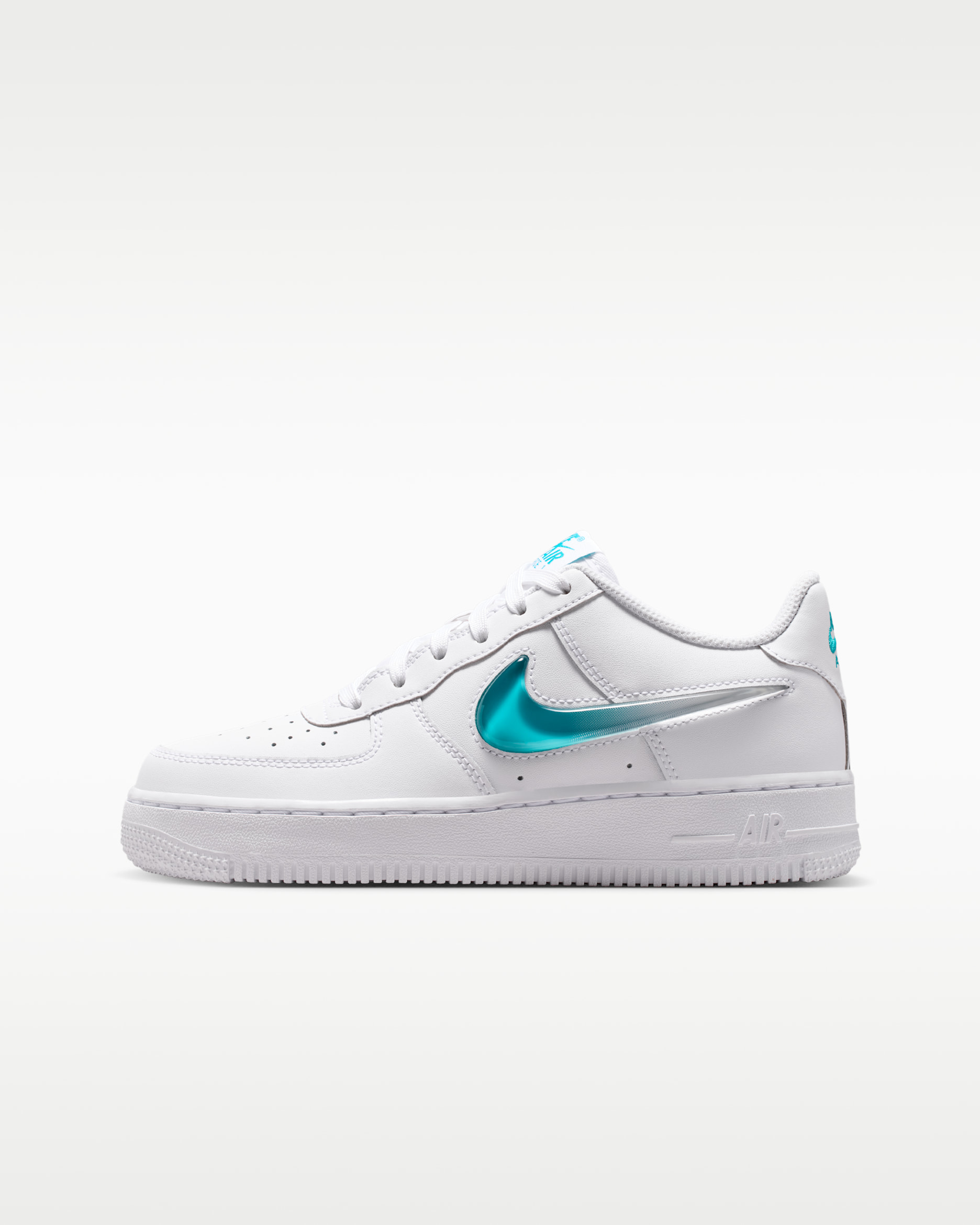 Nike Air Force 1 Older Kids' Shoes - White/Energy