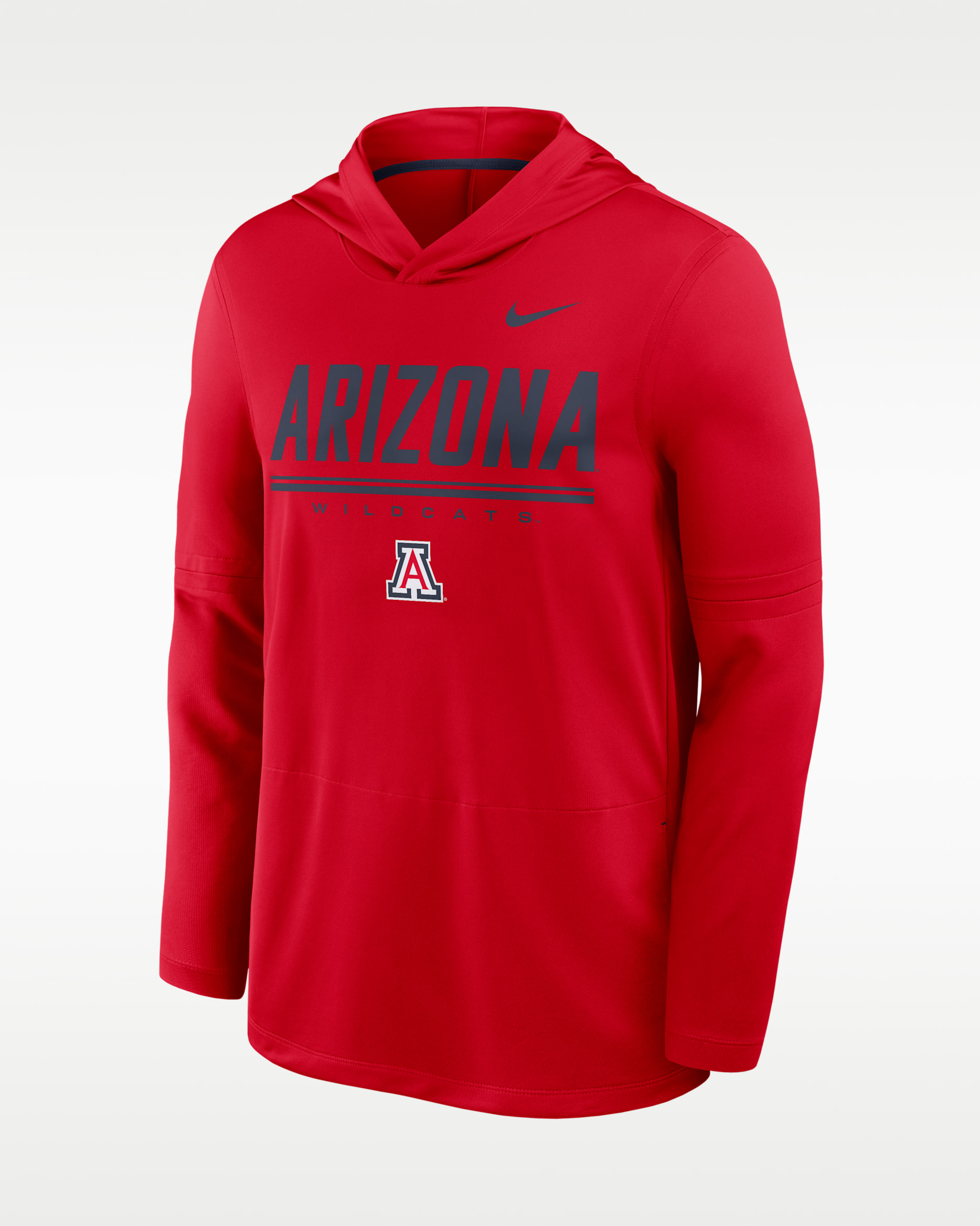 Arizona Sideline Men's Nike Dri-FIT College Long-Sleeve Hooded Top - University Red/College Navy