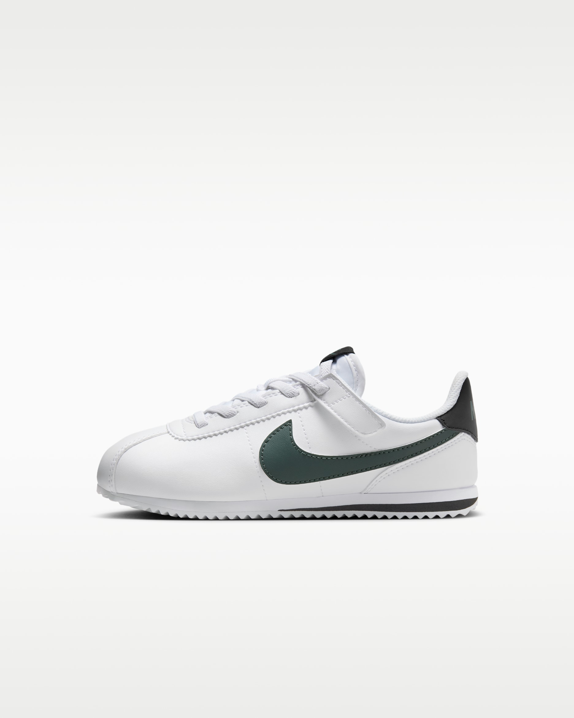 Nike Cortez EasyOn Little Kids' Shoes - White/Black/Vintage Green