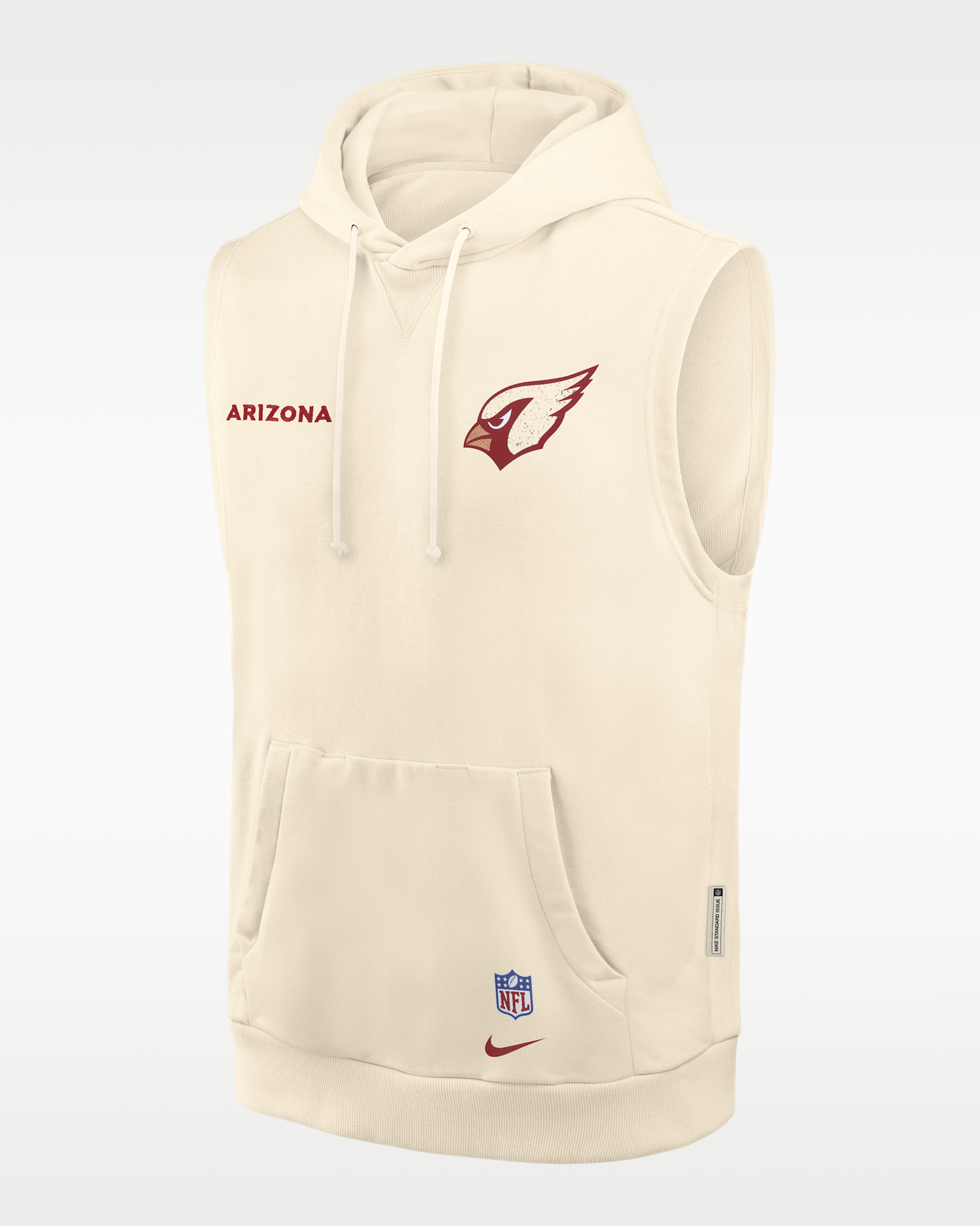 Arizona Cardinals Rivalries Collection Sideline Men's Nike Dri-FIT NFL Sleeveless Pullover Hoodie - Natural