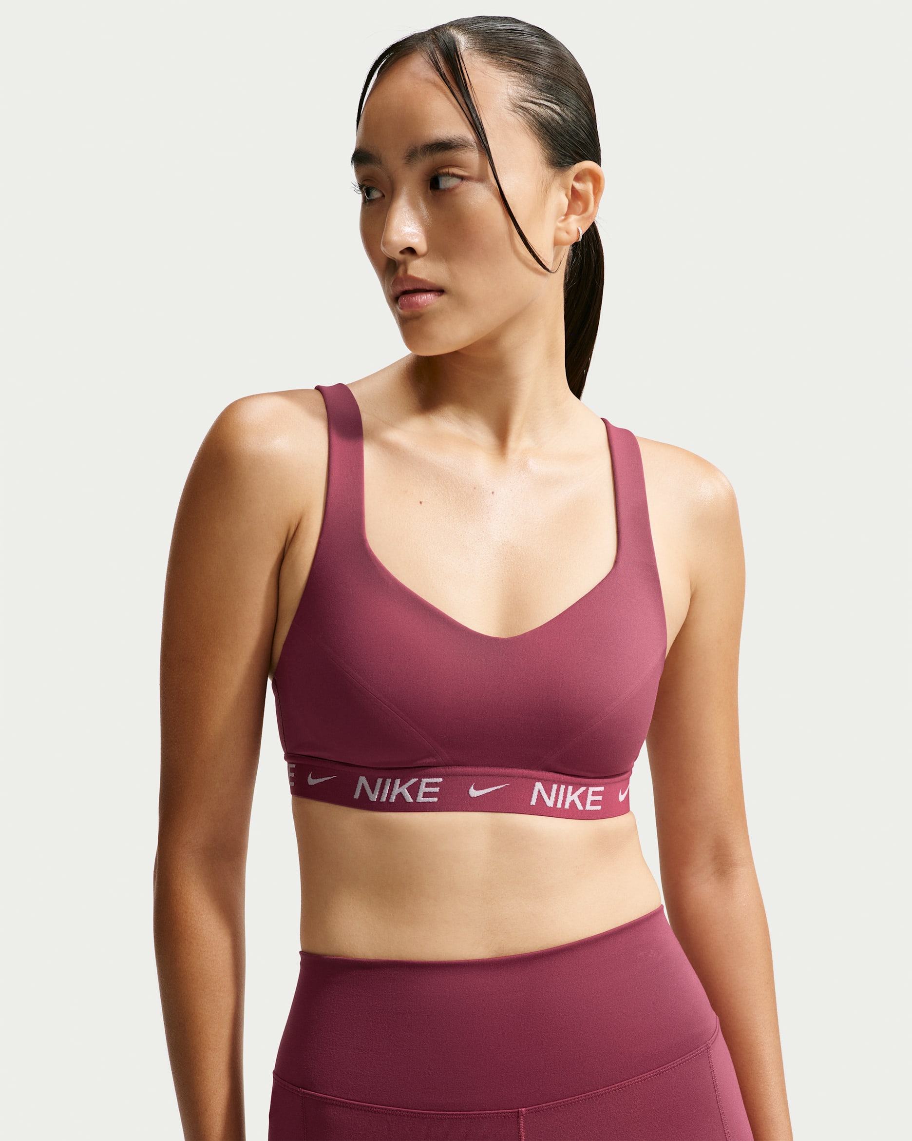 Nike Indy High-Support Women's Padded Adjustable Sports Bra - Pink Smoke