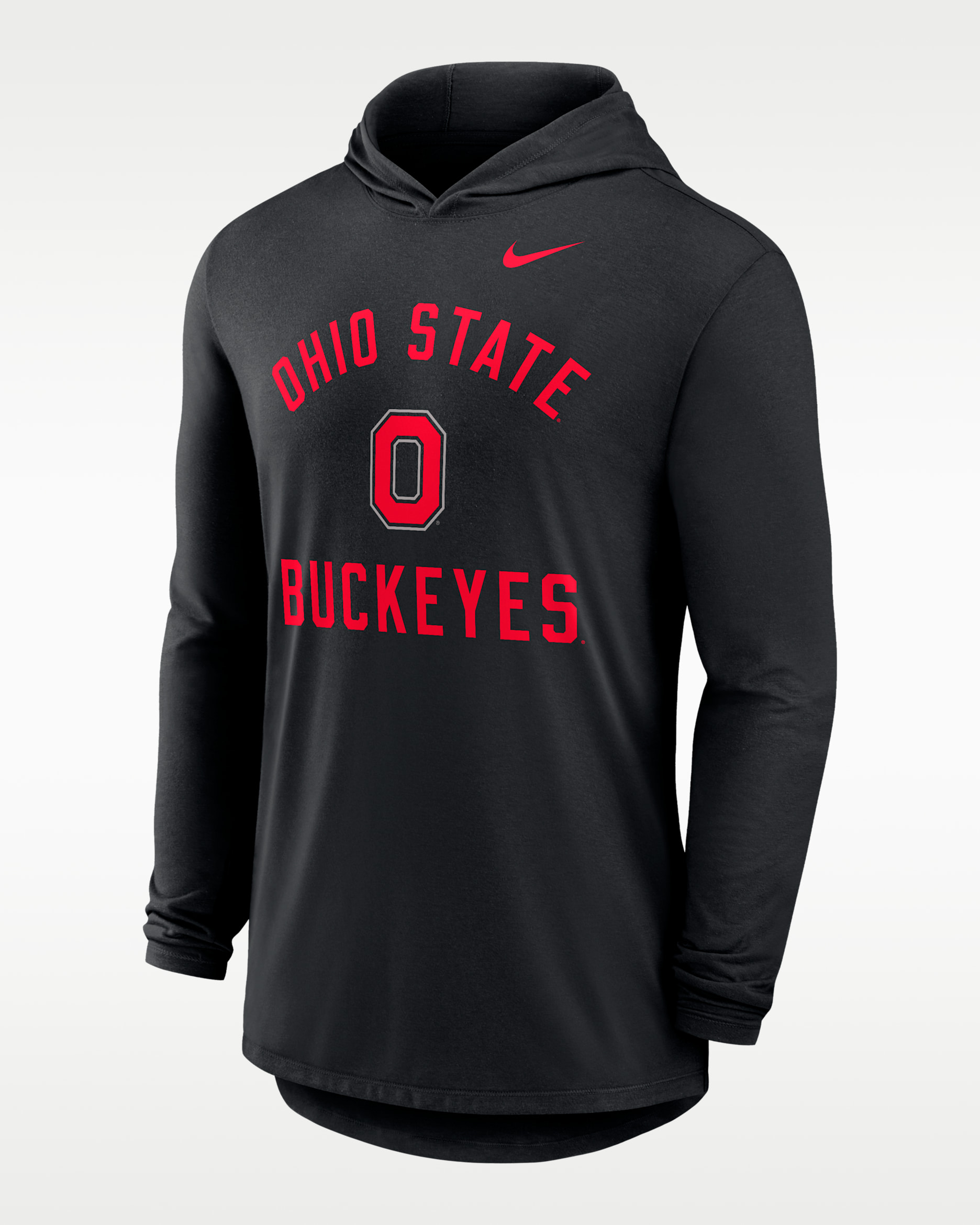 Ohio State Campus Arch Men's Nike Dri-FIT College Long-Sleeve Hooded T-Shirt - Black