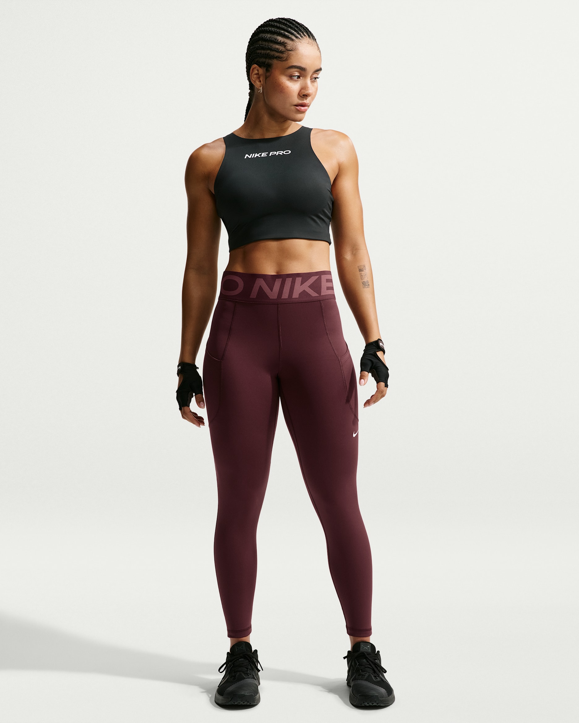 Nike Pro Sculpt Women's High-Waisted 7/8 Leggings with Pockets - Mystic Dates/White