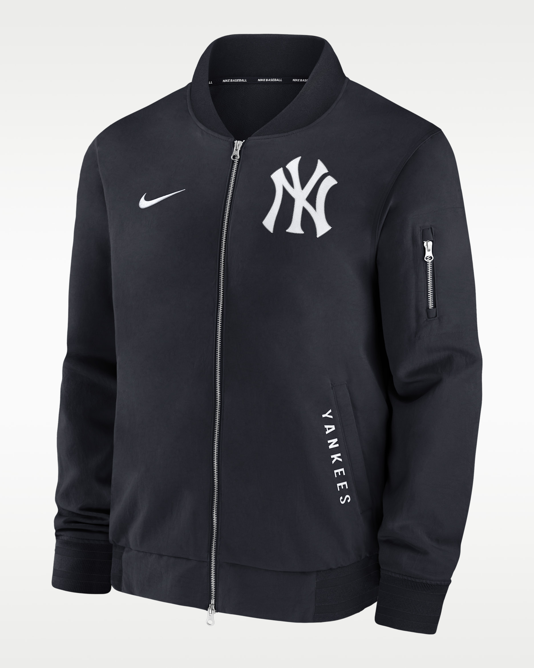 New York Yankees Authentic Collection Dugout Men's Nike MLB Full-Zip Bomber Jacket - Pitch Blue