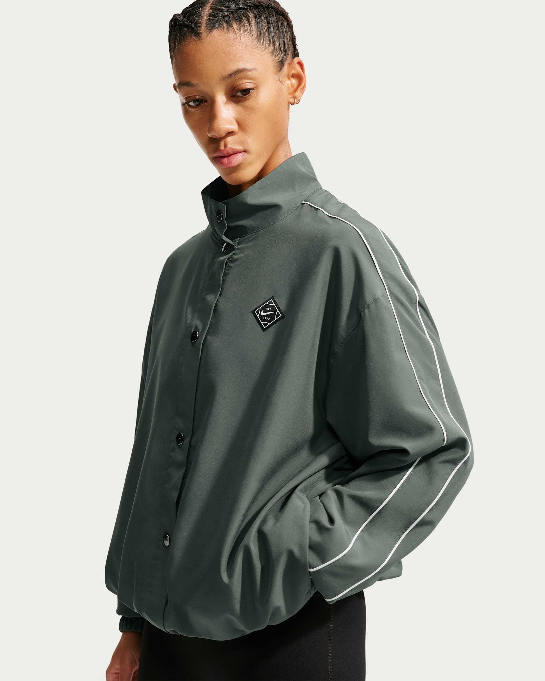 Nike One Women's Dri-FIT Oversized Jacket - Camo Green/Sail