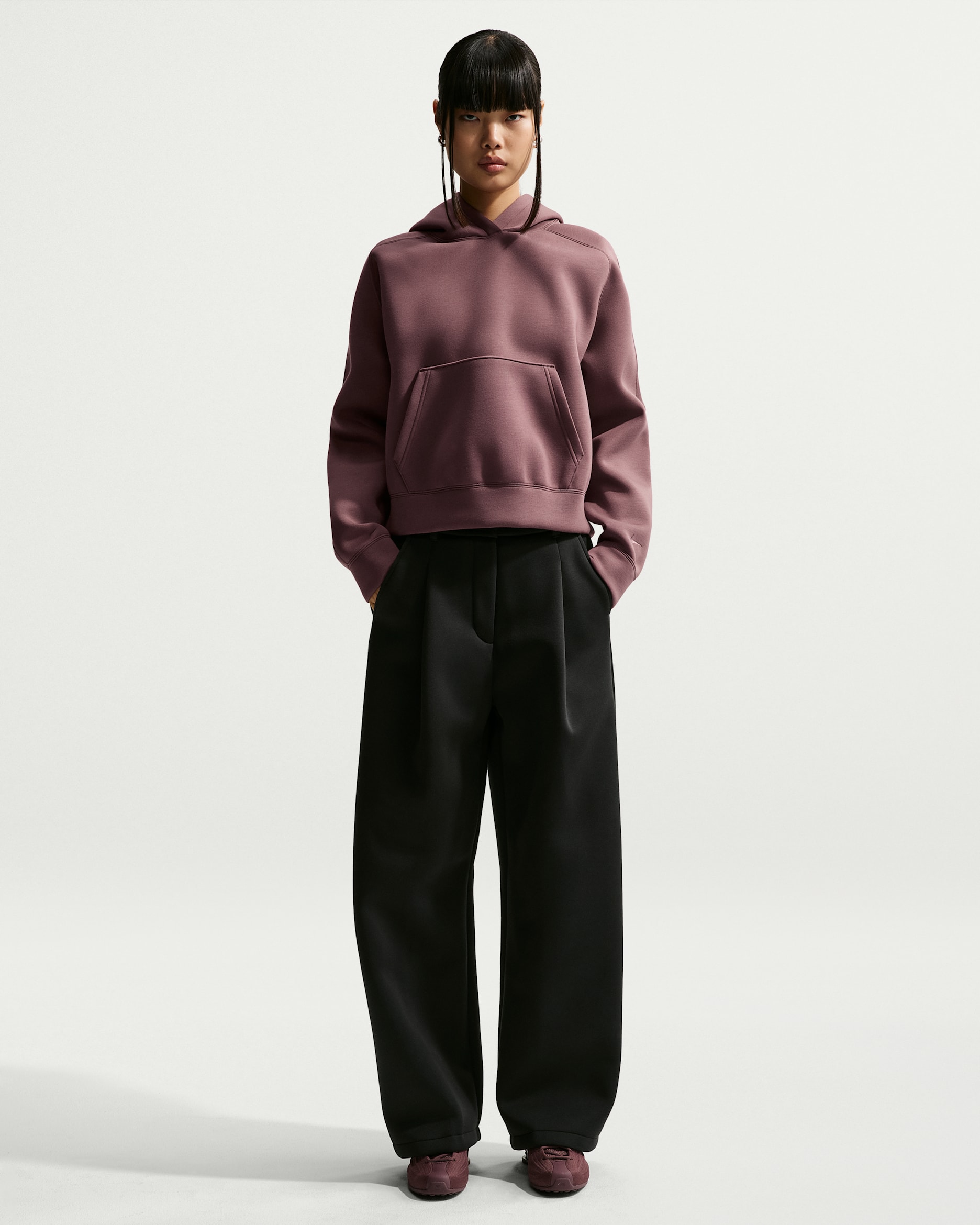 Pantalon ample taille mi-haute Nike Pregame Fleece pour femme - Noir/Noir/Noir/Noir