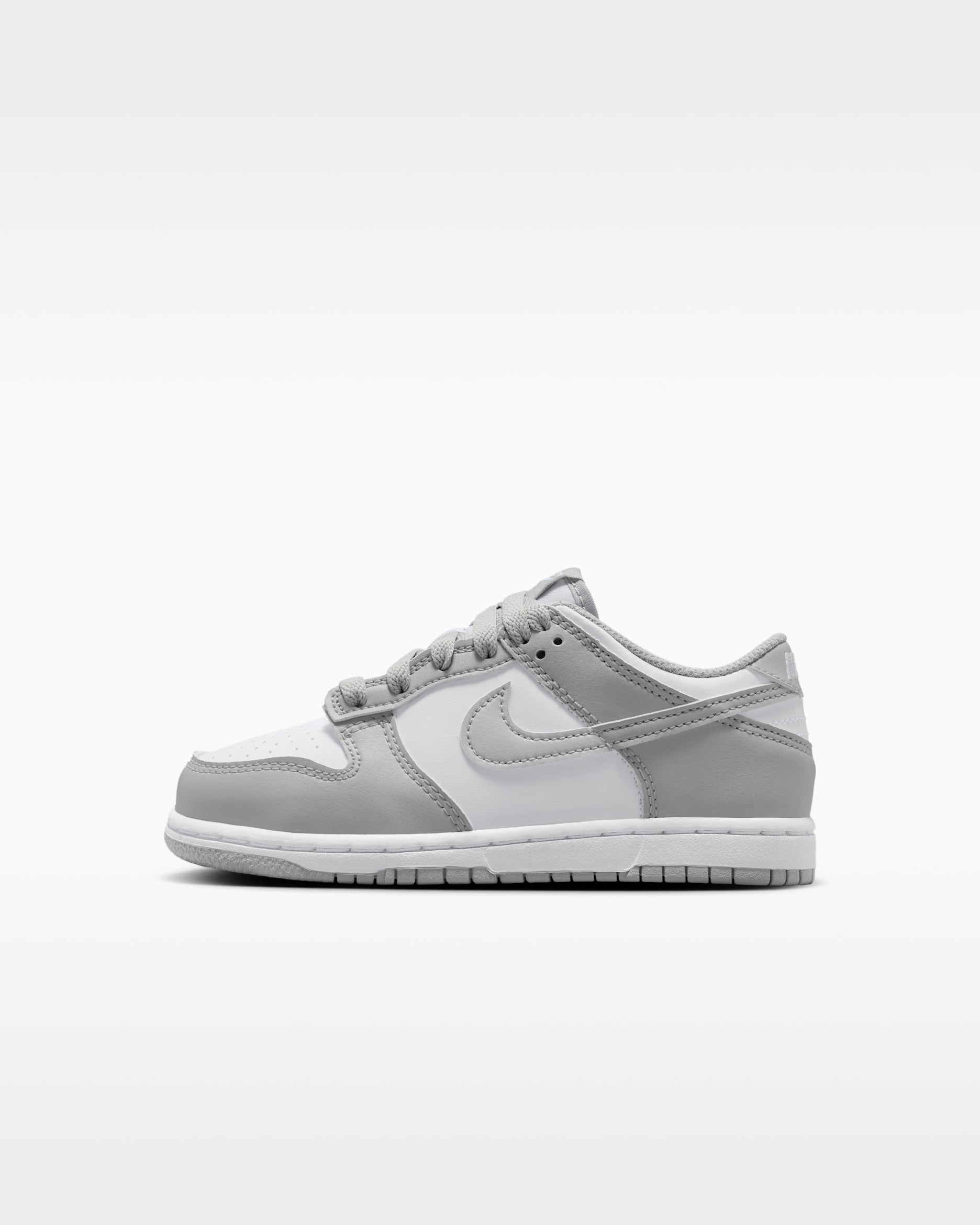 Nike Dunk Low Little Kids' Shoes - White/White/Light Smoke Grey