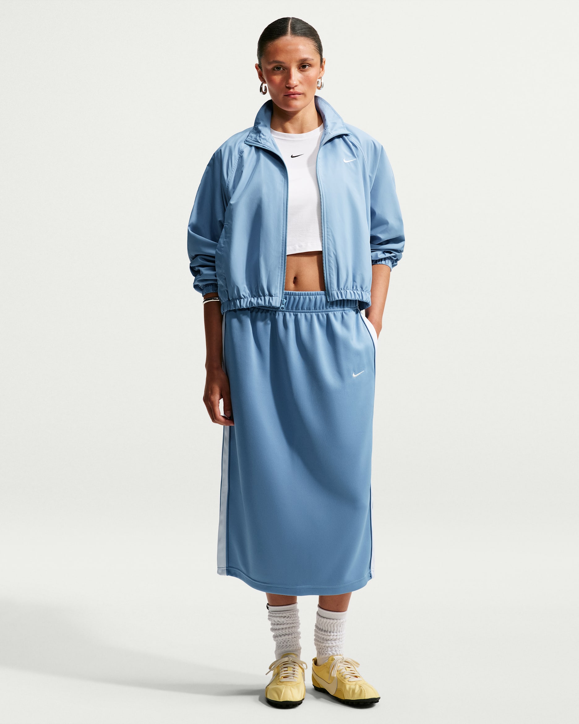 Nike Sportswear Women's Loose Midi Track Skirt - Work Blue/White/Sail
