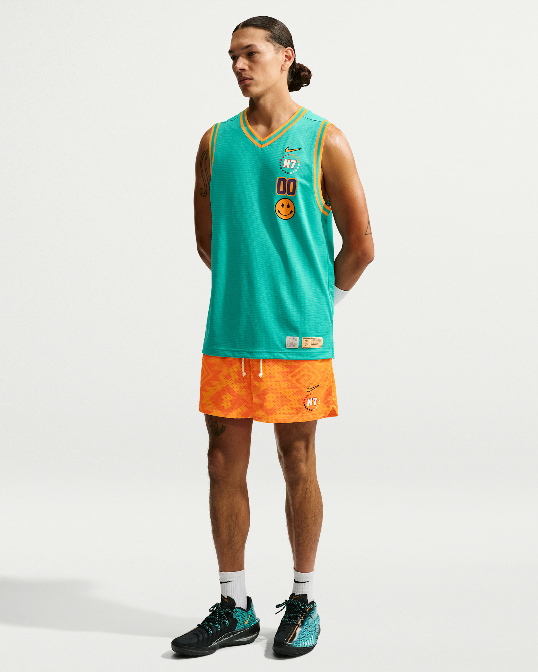 Nike Standard Issue N7 Men's 12.5cm (Approx.) Dri-FIT Mesh Basketball Shorts - Sundial/Pale Ivory