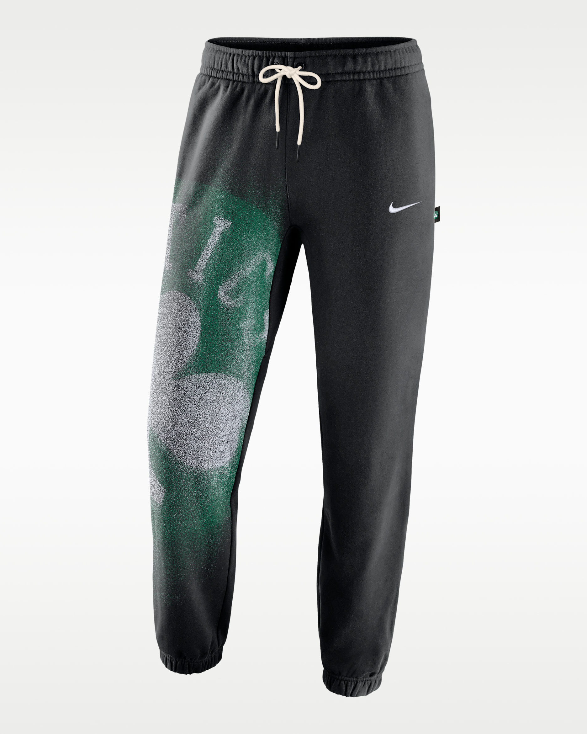 Boston Celtics Standard Issue Men's Fleece Basketball Pants - Black/White