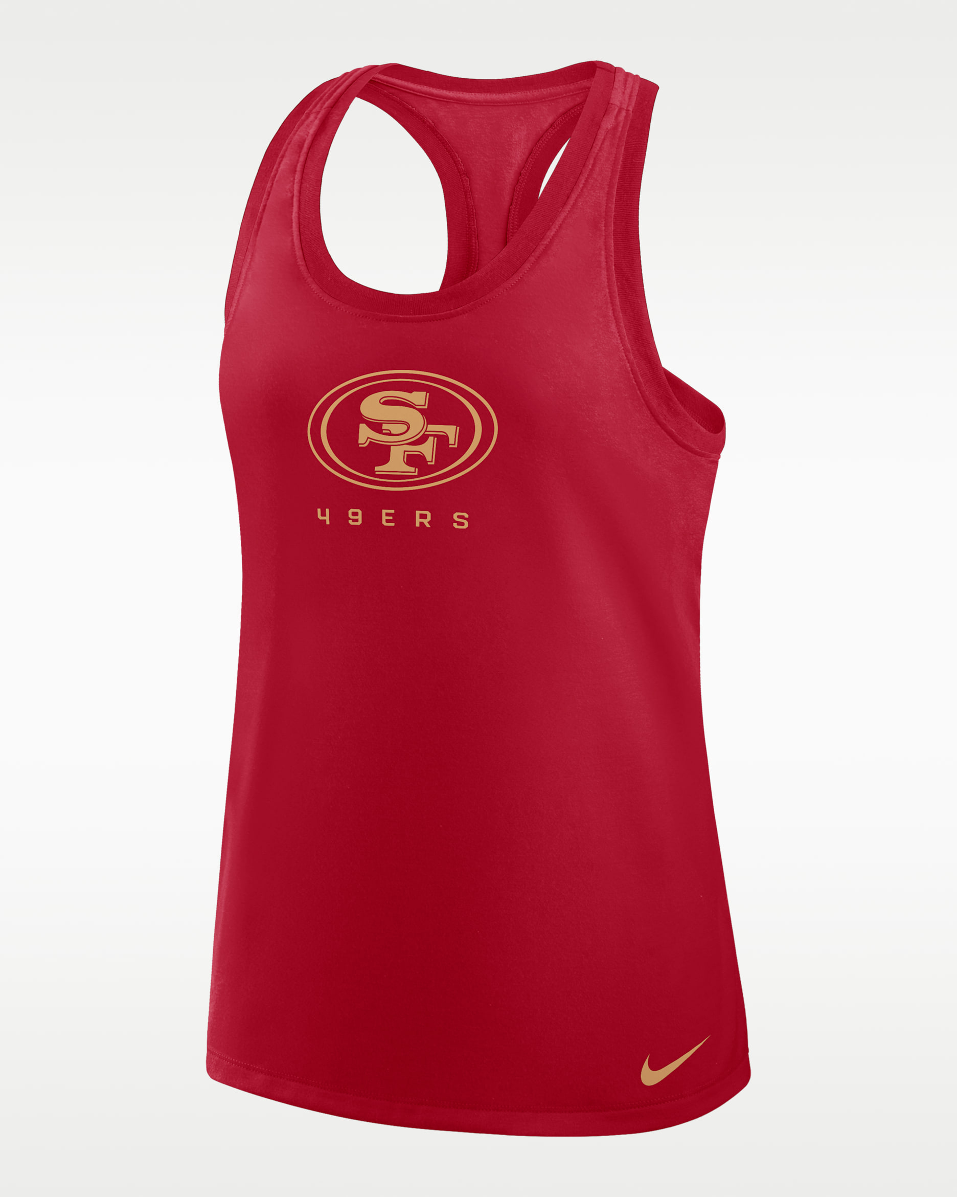 Camiseta de tirantes Nike Dri-FIT de la NFL con espalda deportiva para mujer San Francisco 49ers Hurry Up - Escarlata