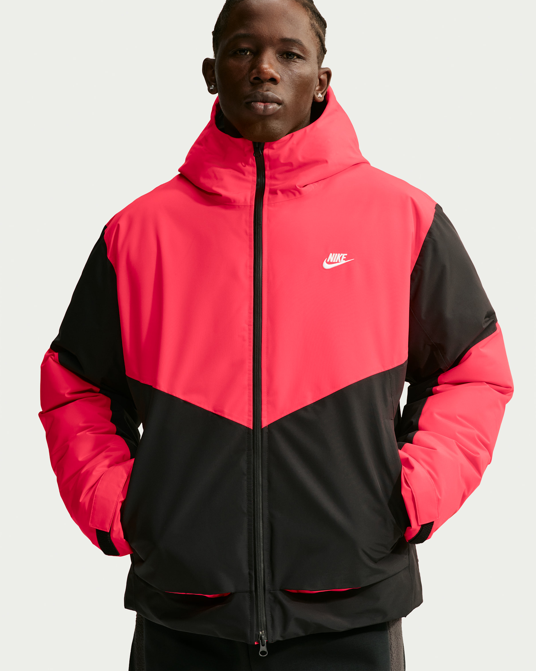 Chamarra Storm-FIT ADV para hombre Nike Windrunner PrimaLoft® - Carmesí claro/Negro/Negro/Blanco