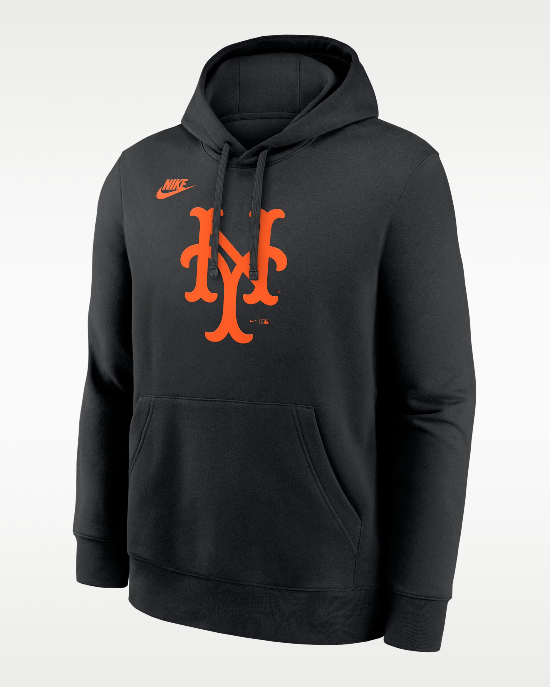 New York Mets Cooperstown Logo Club Men's Nike MLB Pullover Hoodie - Black