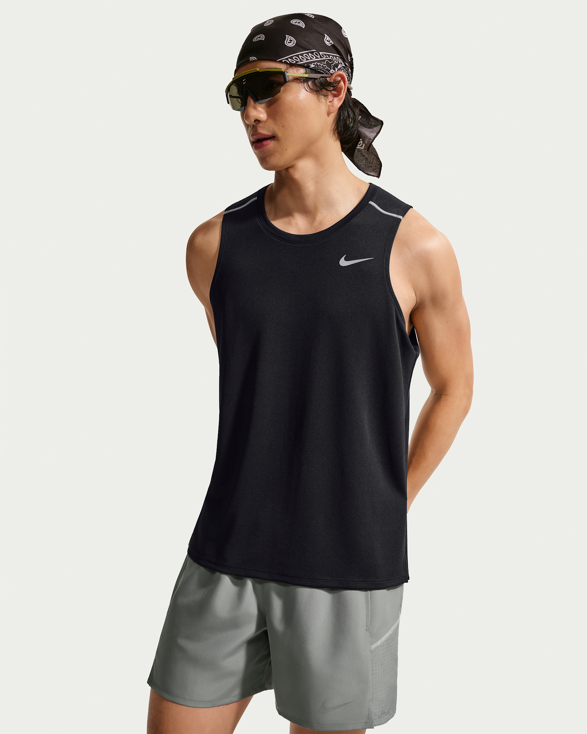 ナイキ マイラー メンズ Dri-FIT ランニングタンクトップ - ブラック
