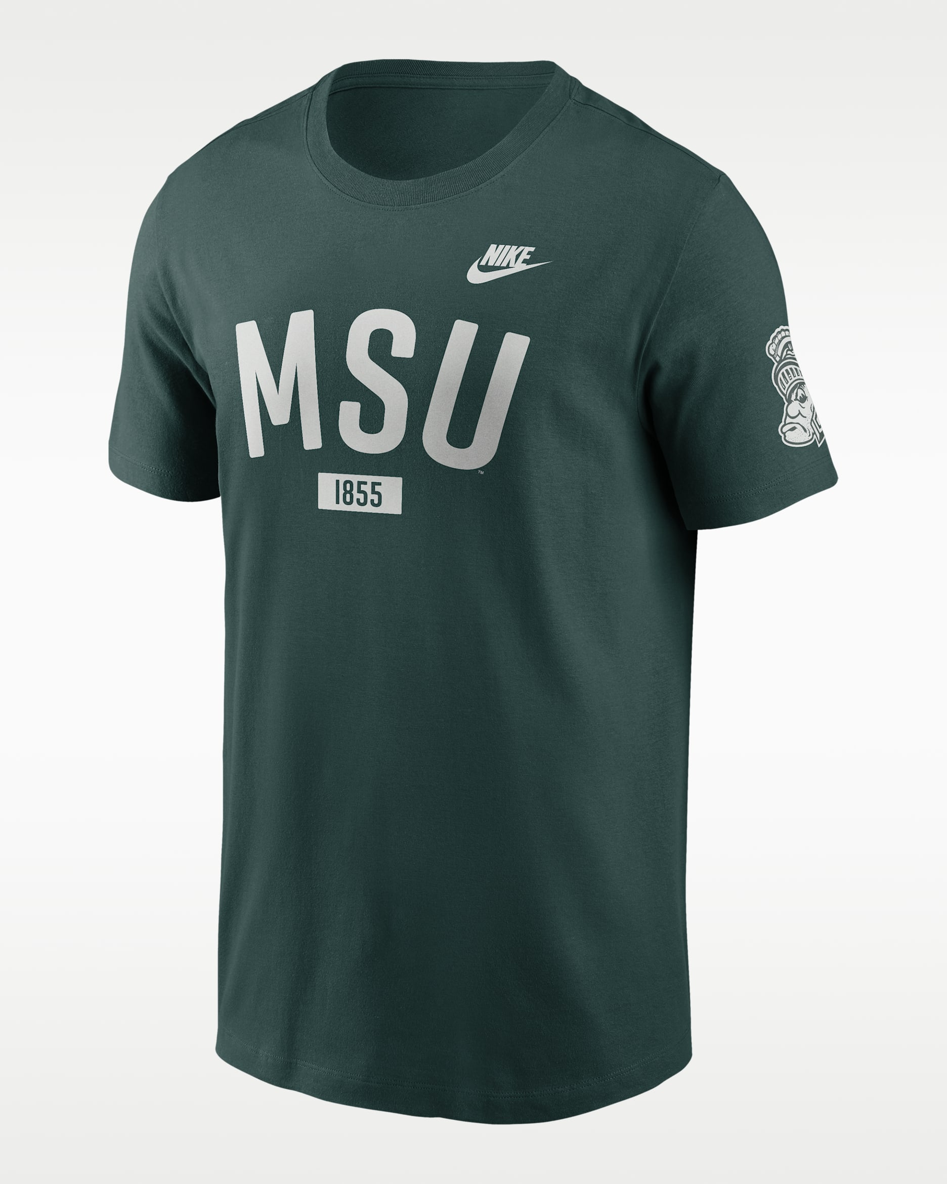 Playera universitaria Nike para hombre Michigan State Legacy Arch 2-Hit - Verde pro