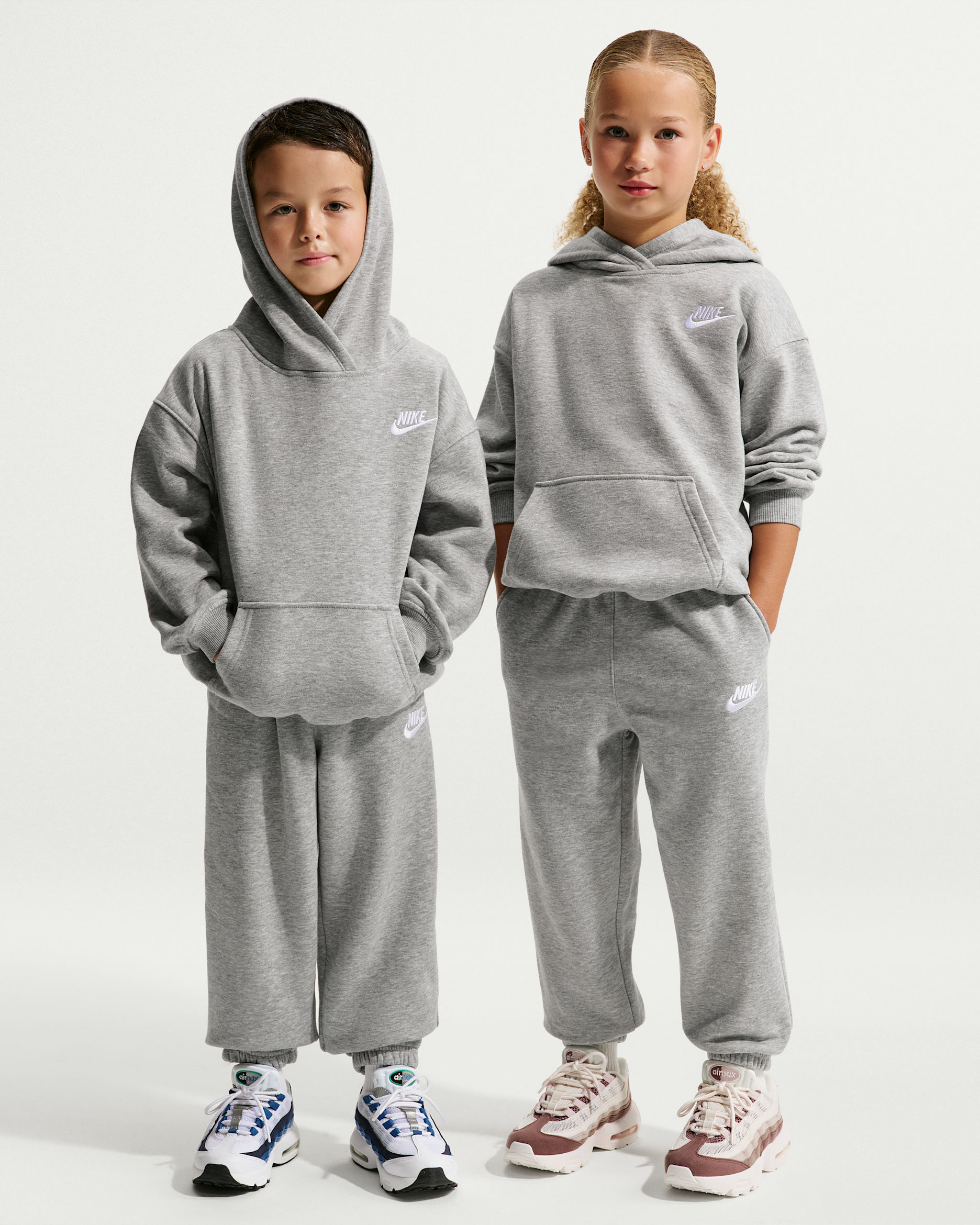 Nike Club Fleece Little Kids' Oversized 2-Piece Set - Dark Grey Heather