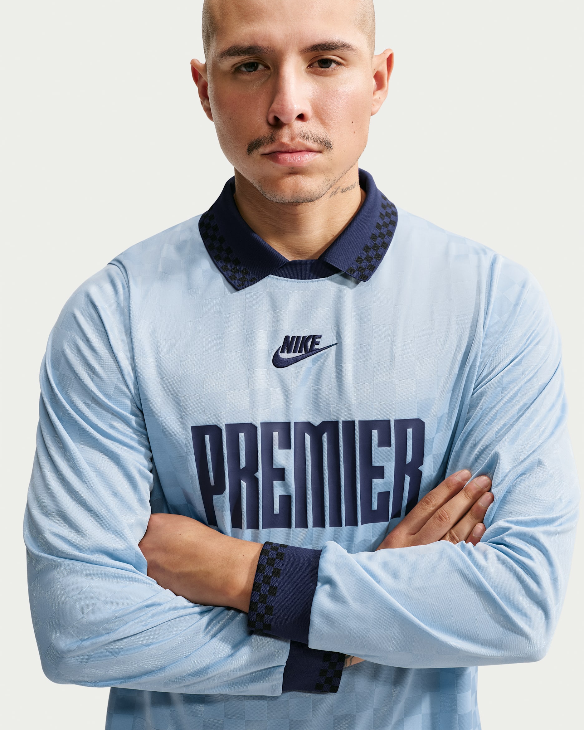 Nike Premier Men's Dri-FIT Long-Sleeve Football Shirt - Light Armoury Blue/Midnight Navy/Midnight Navy