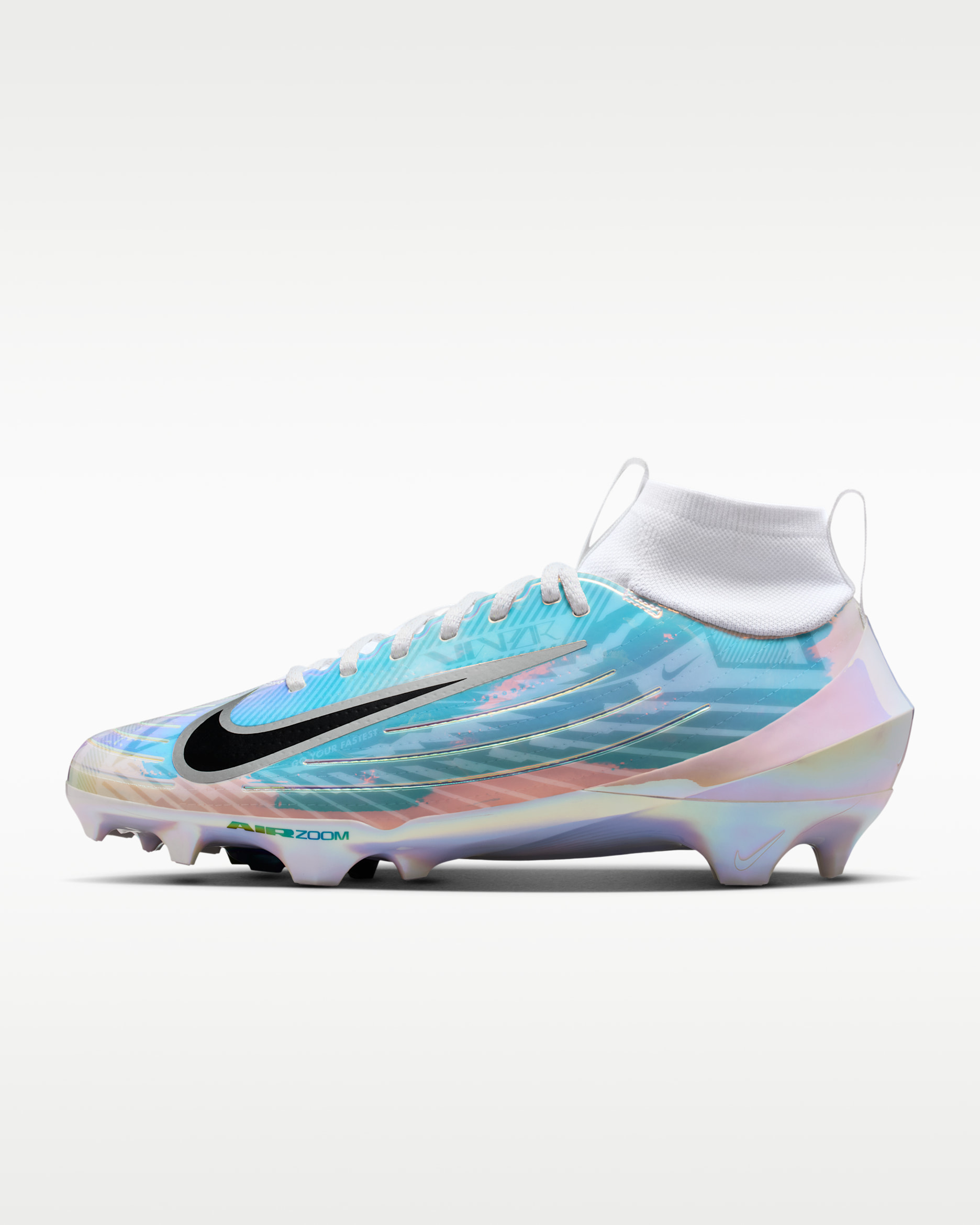 Nike Vapor Pro 1 Football Cleats - White/Metallic Silver/Black