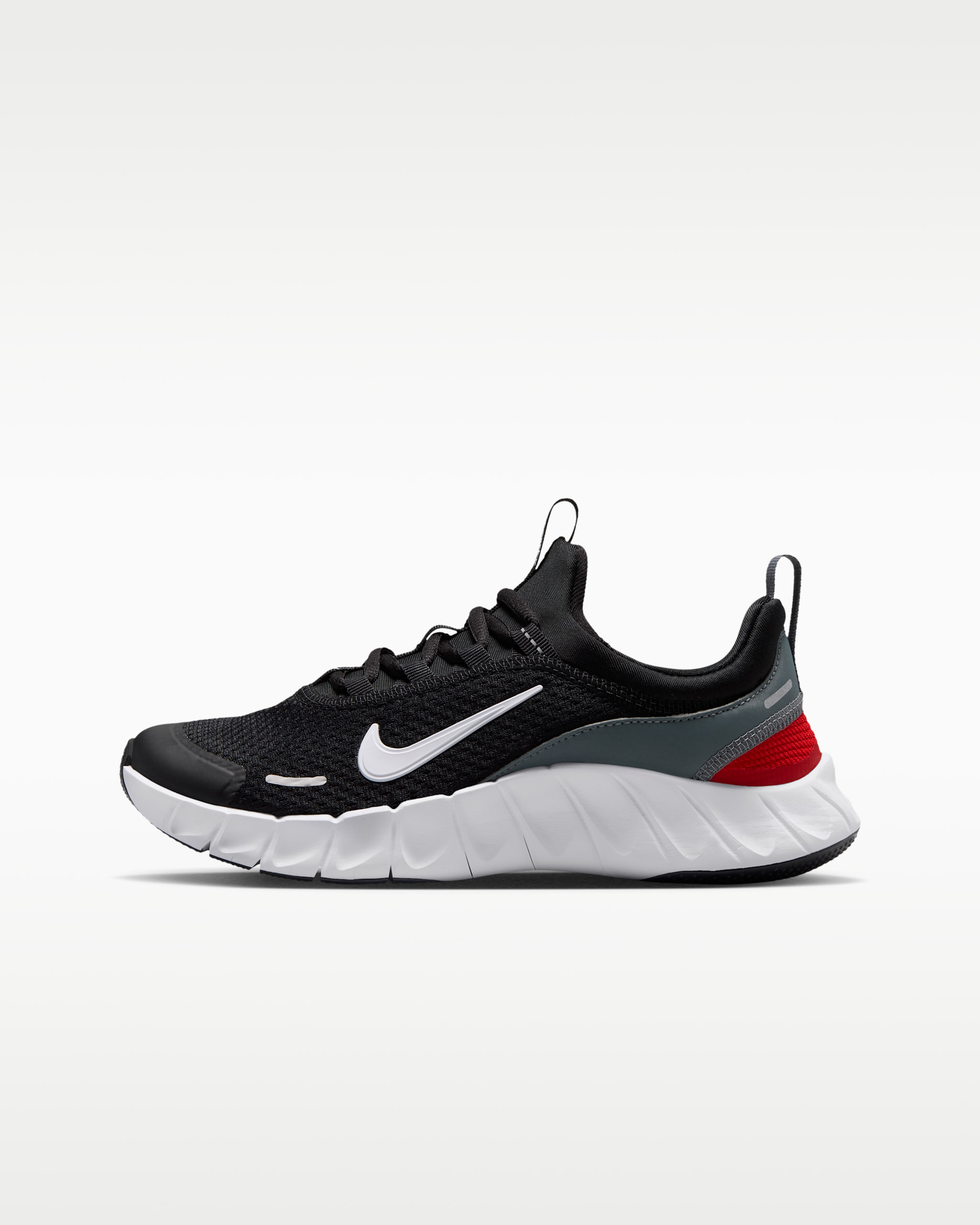 Nike Free Ride Older Kids' Running Shoes - Black/Cool Grey/University Red/White
