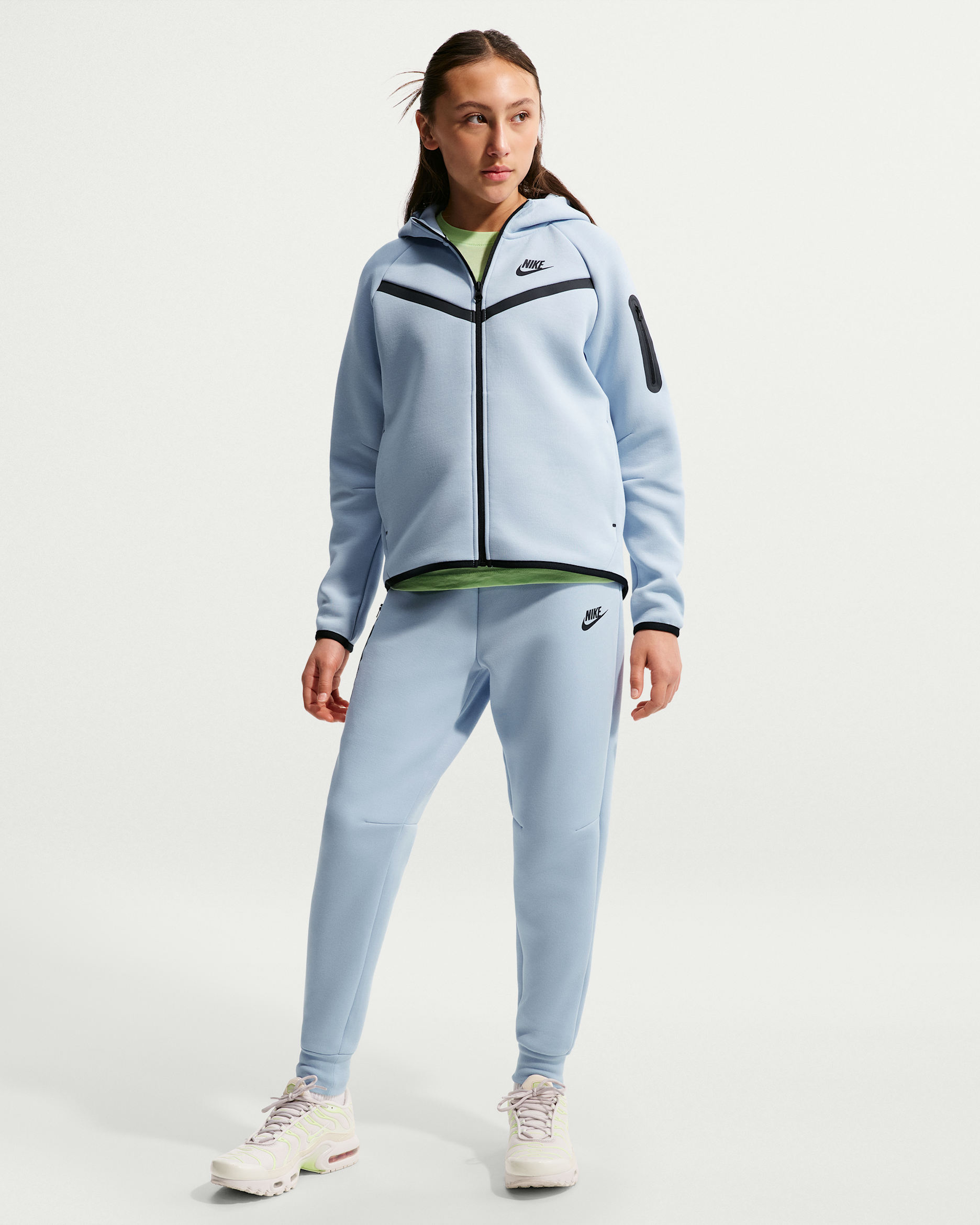 Pantalon de jogging Nike Sportswear Tech Fleece pour fille - Light Armory Blue/Noir/Noir