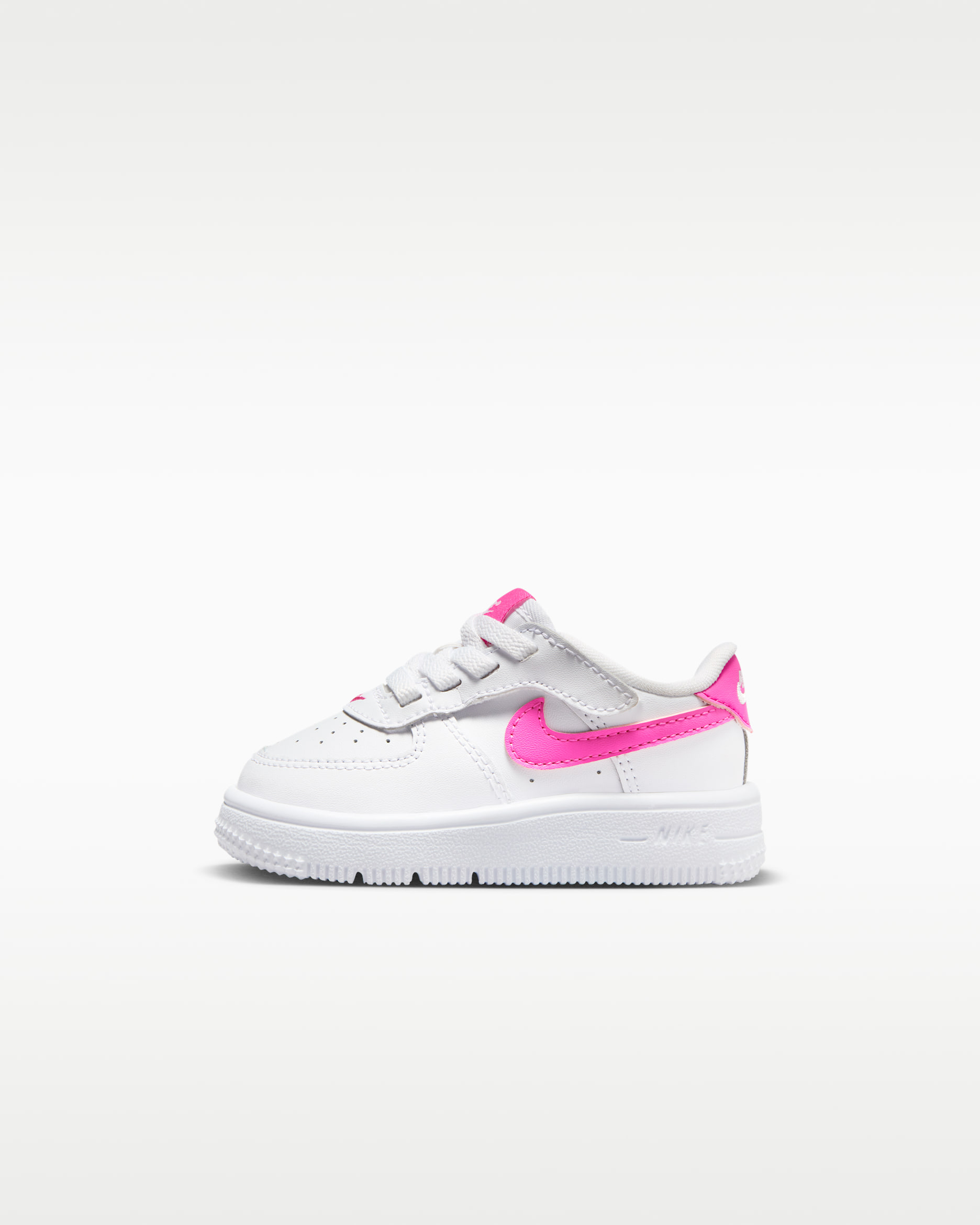 Nike Force 1 Low EasyOn Baby/Toddler Shoes - White/Laser Fuchsia