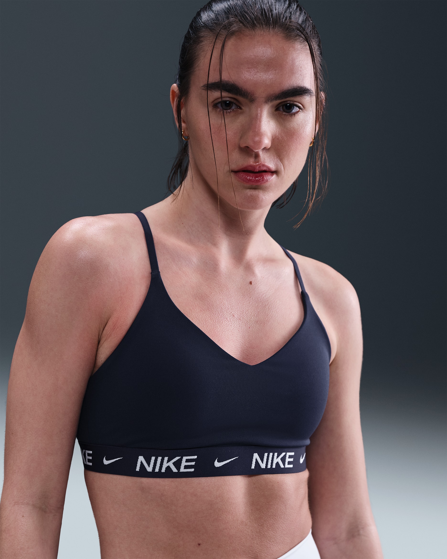 Nike Indy Light-Support Women's Padded Adjustable Sports Bra - Midnight Navy