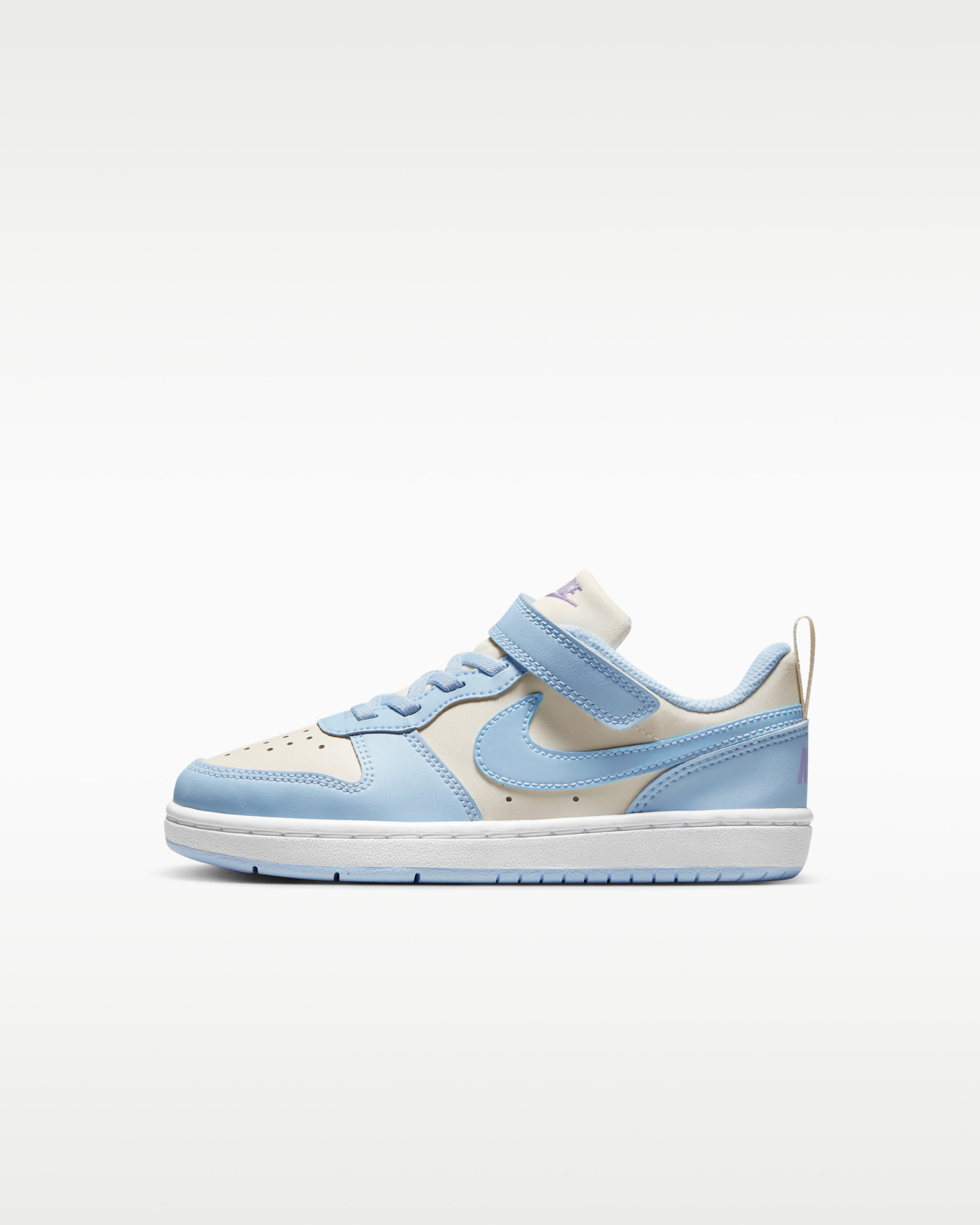 Nike Court Borough Low Recraft Younger Kids' Shoes - Soft Pearl/Hydrangeas/White/Celestine Blue