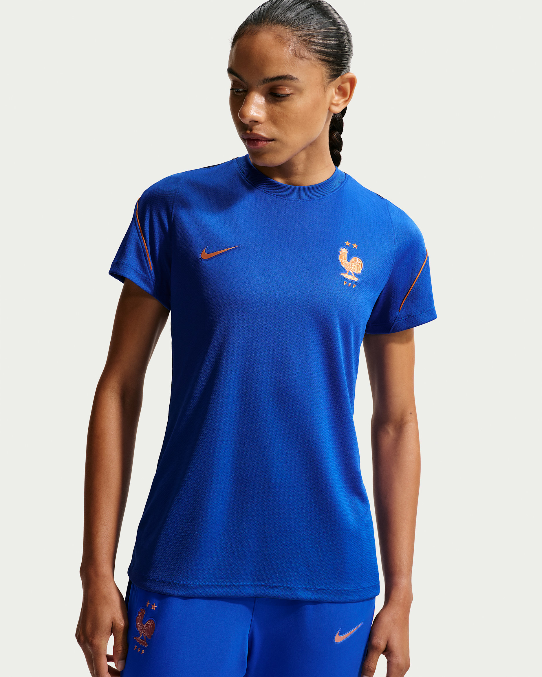 FFF Strike Women's Nike Soccer Dri-FIT Short-Sleeve Top - Game Royal/Monarch/Blackened Blue/Metallic Copper