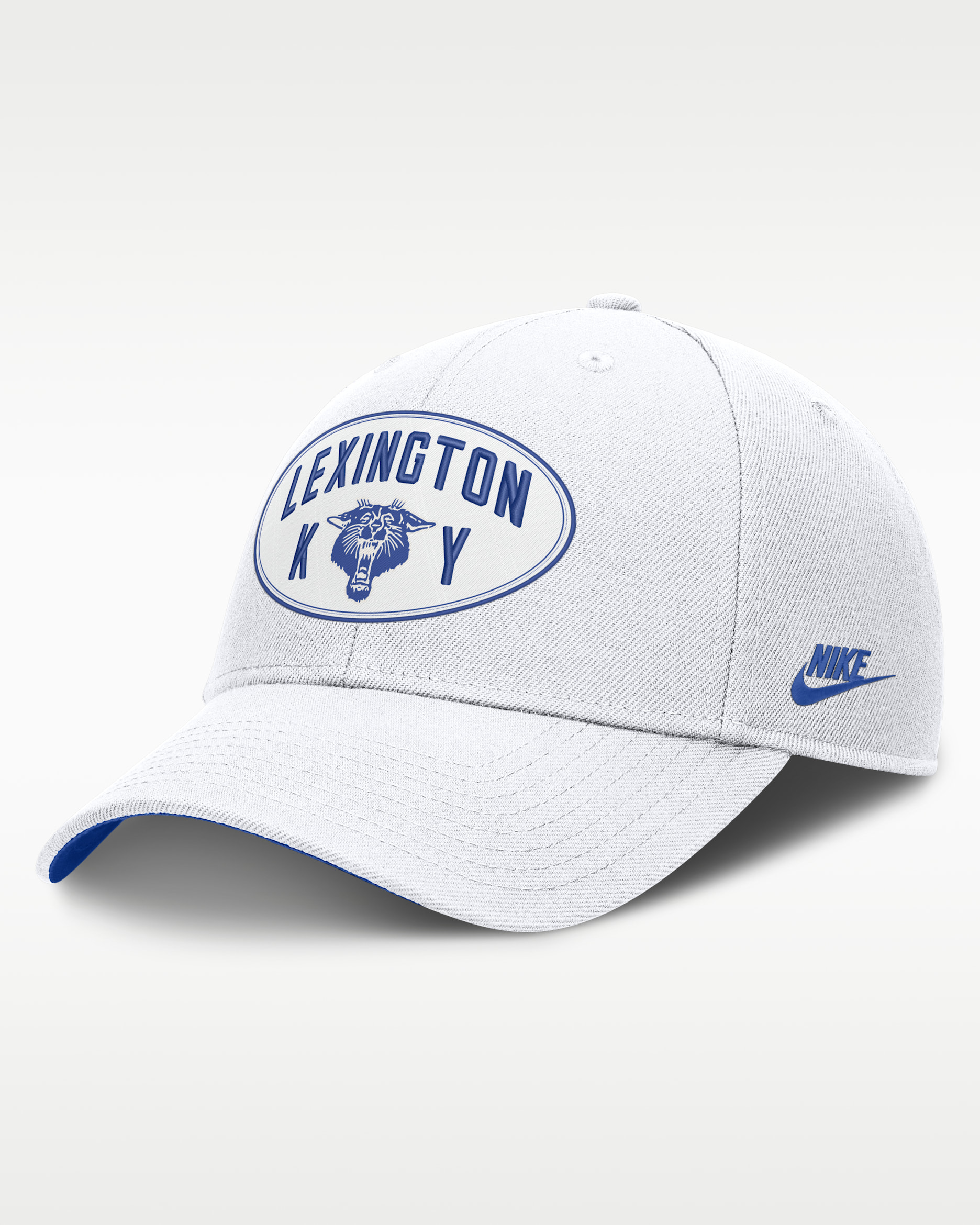 Kentucky Legacy Letter & Location Rise Men's Nike Dri-FIT College A-Frame Adjustable Hat - White