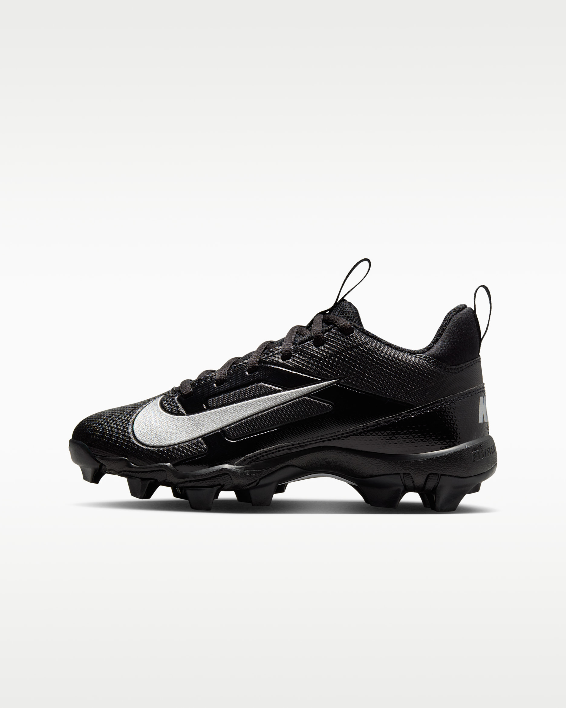 Nike Alpha Menace 4 Shark Big Kids' Football Cleats (Wide) - Black/Metallic Silver
