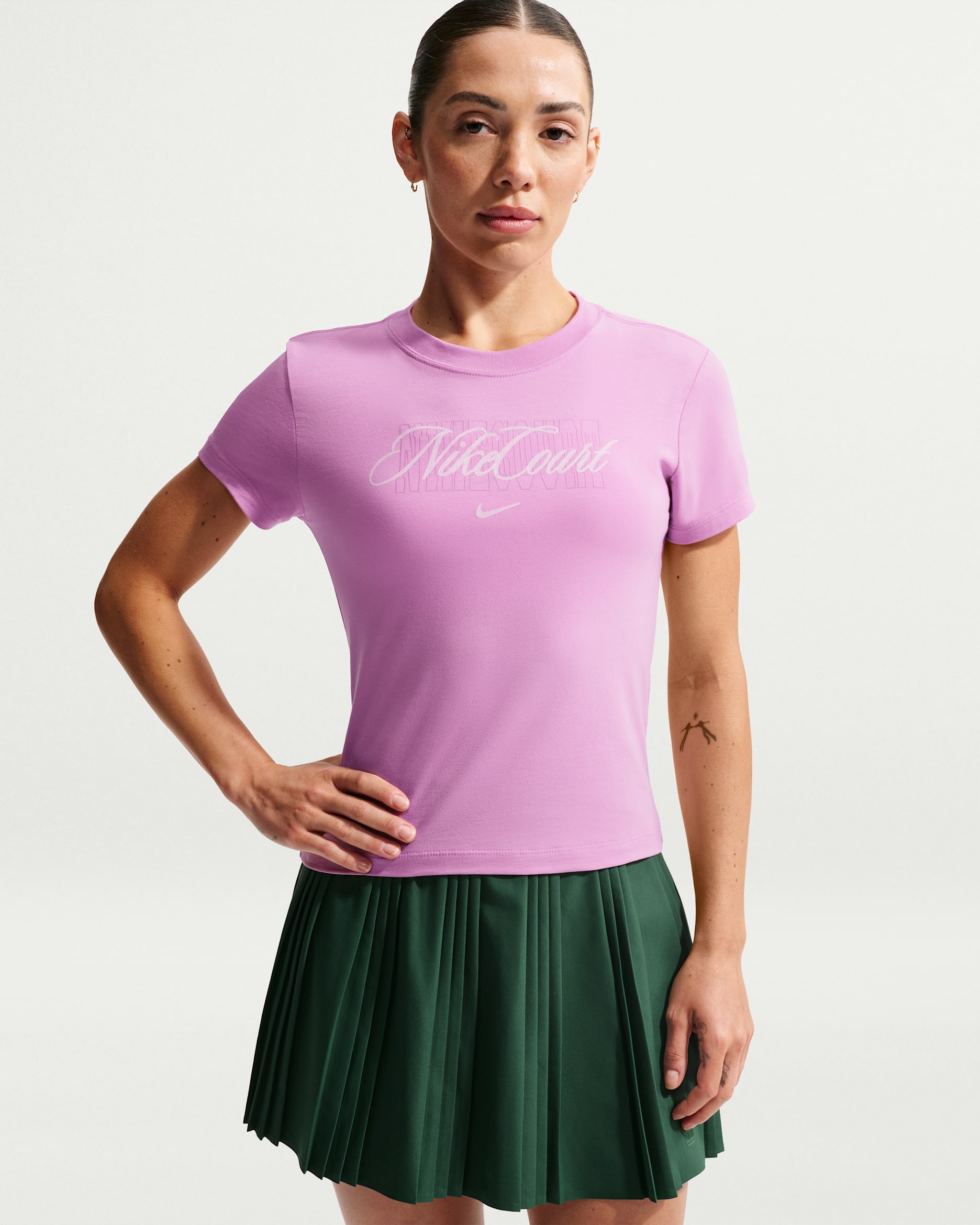 NikeCourt Heritage Women's Short-Sleeve Tennis T-Shirt - Light Magenta/Pink Foam