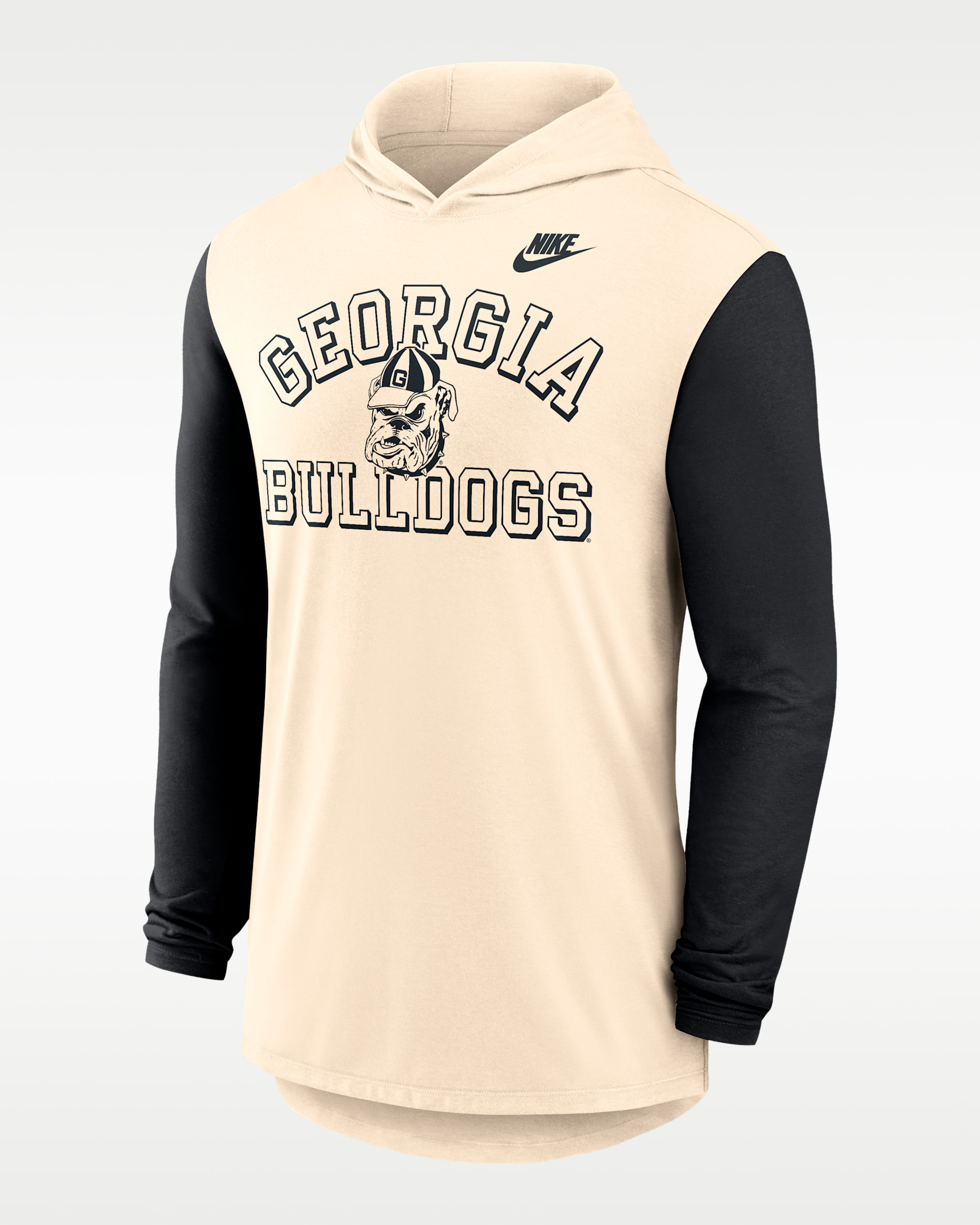 Georgia Legacy Men's Nike Dri-FIT College Long-Sleeve Hooded T-Shirt - Natural