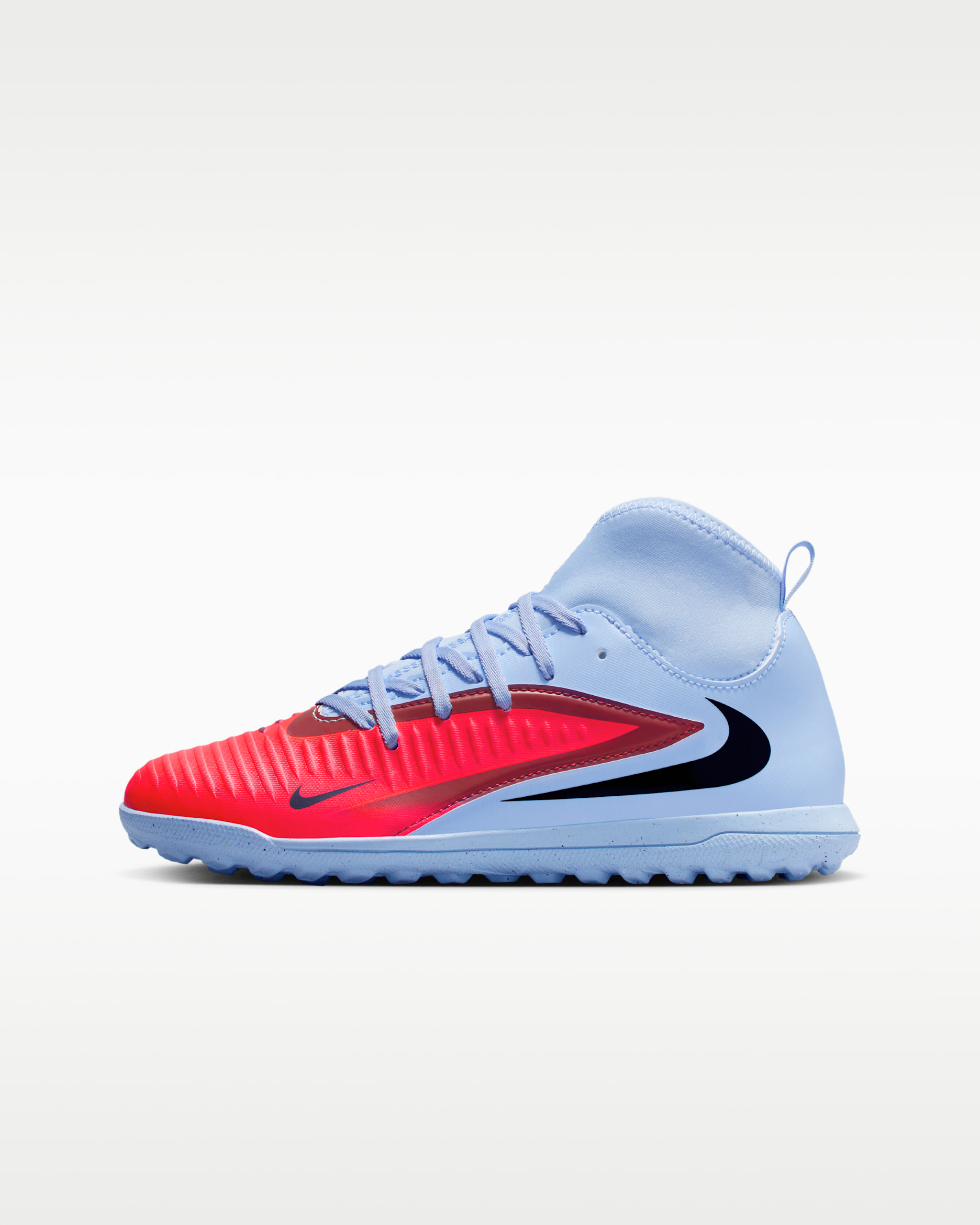 Nike Jr. Phantom 6 High Club Genç Çocuk Halı Saha Kramponu - Royal Tint/Bright Crimson