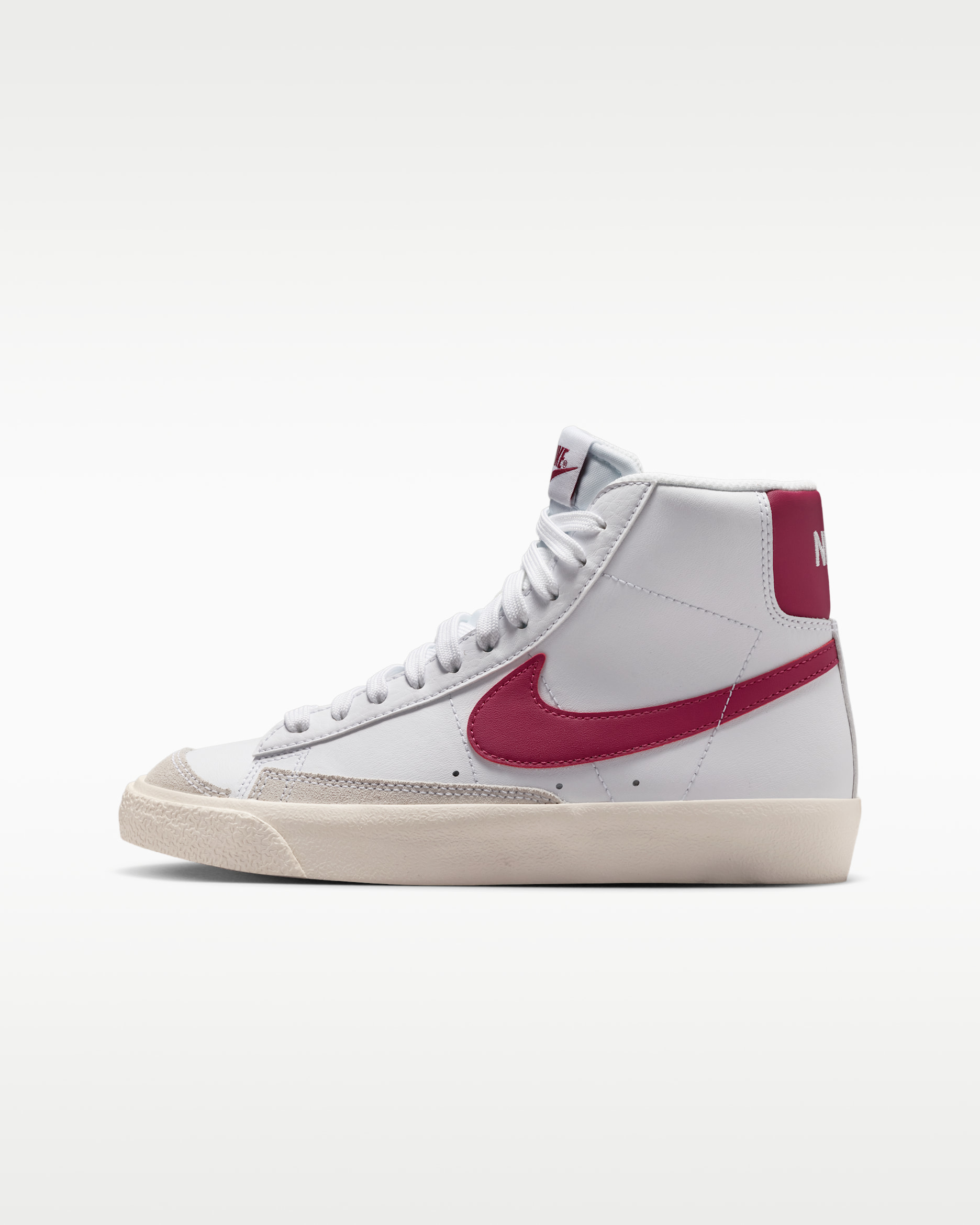 Tenis para niños grandes Nike Blazer Mid '77 - Blanco/Vela/Remolacha dulce