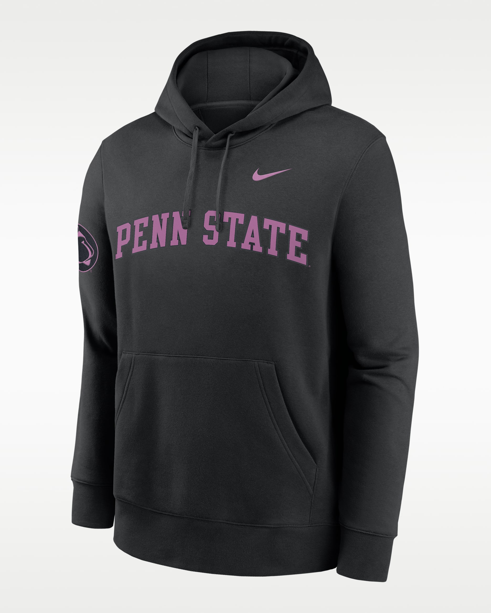 Sudadera con gorro sin cierre universitaria Nike para hombre Penn State Sideline Club - Negro