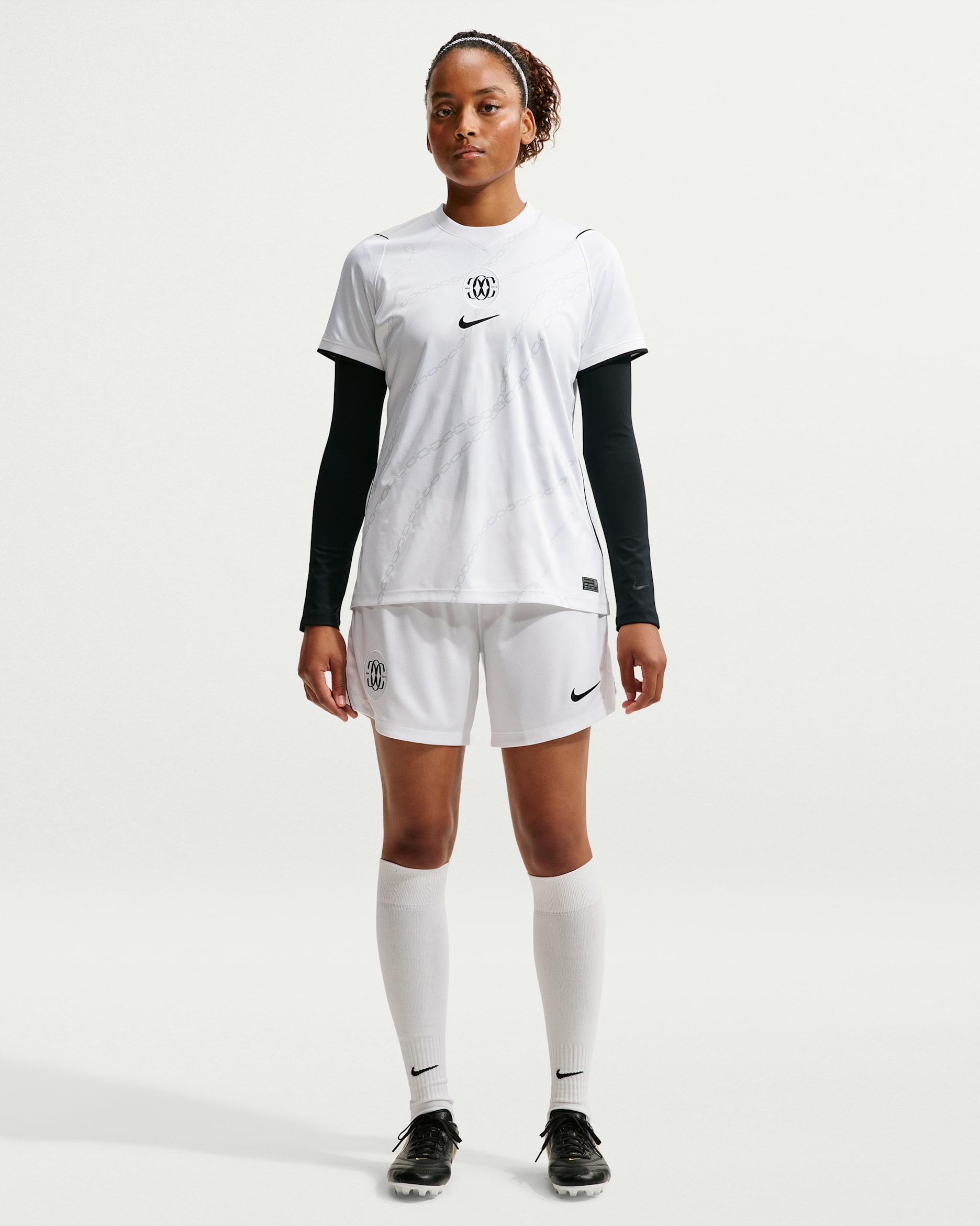 Como Women Nike Dri-Fit Football Shorts Stadium Home - White/Black