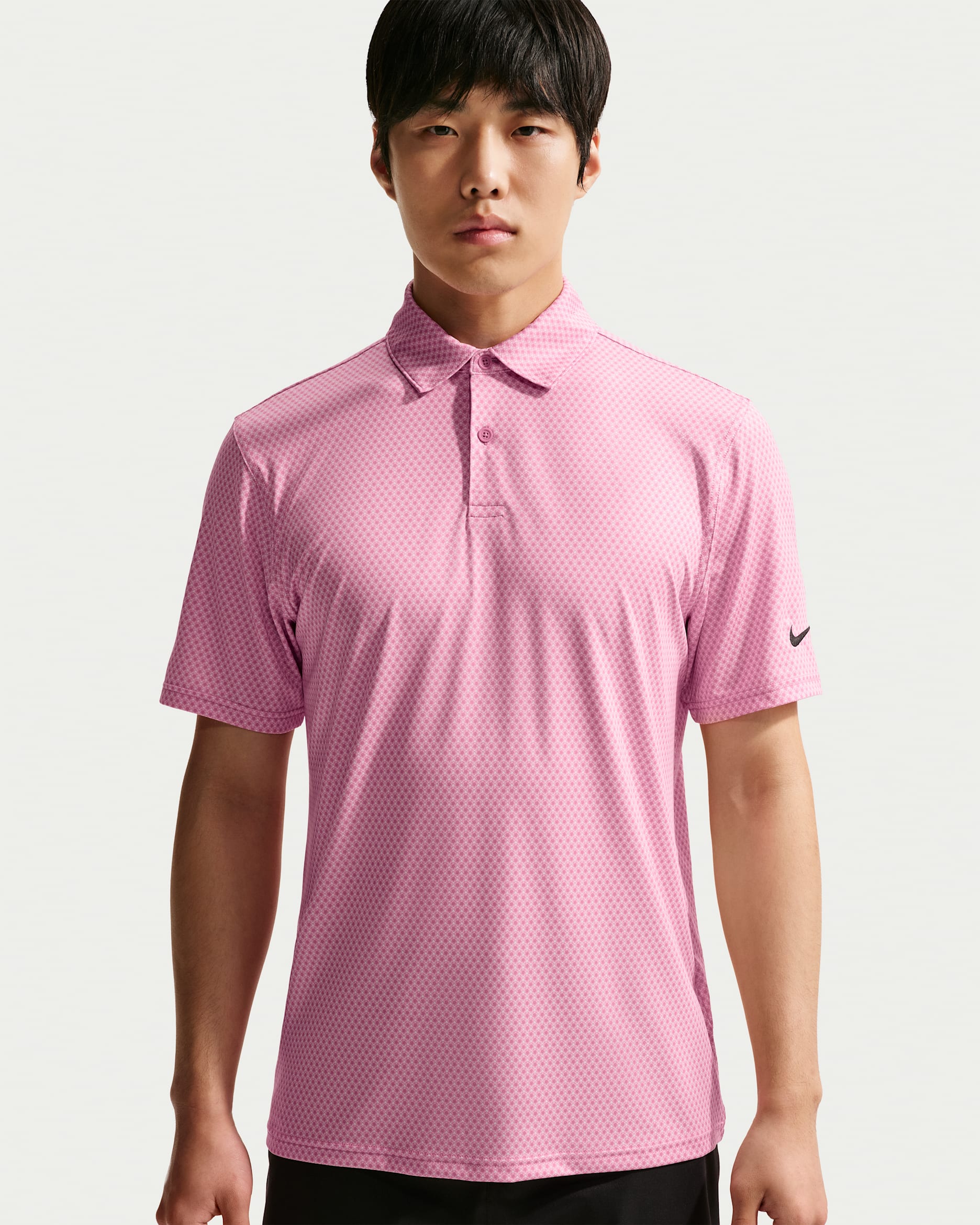나이키 벨로시티 남성 드라이 핏 골프 폴로 - 핑크 폼/피어니/블랙