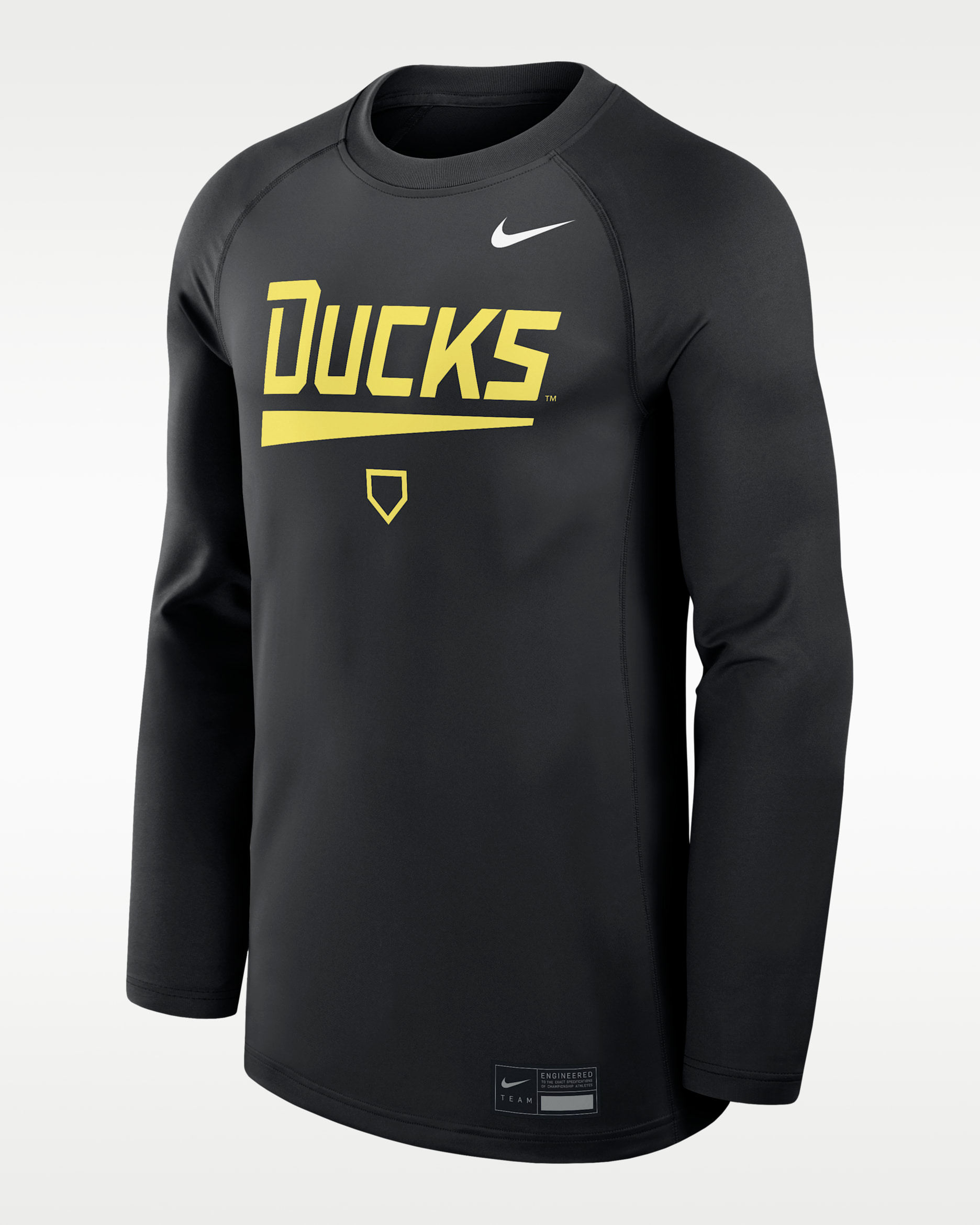 Oregon Dugout Game Time Men's Nike Dri-FIT College Long-Sleeve T-Shirt - Black