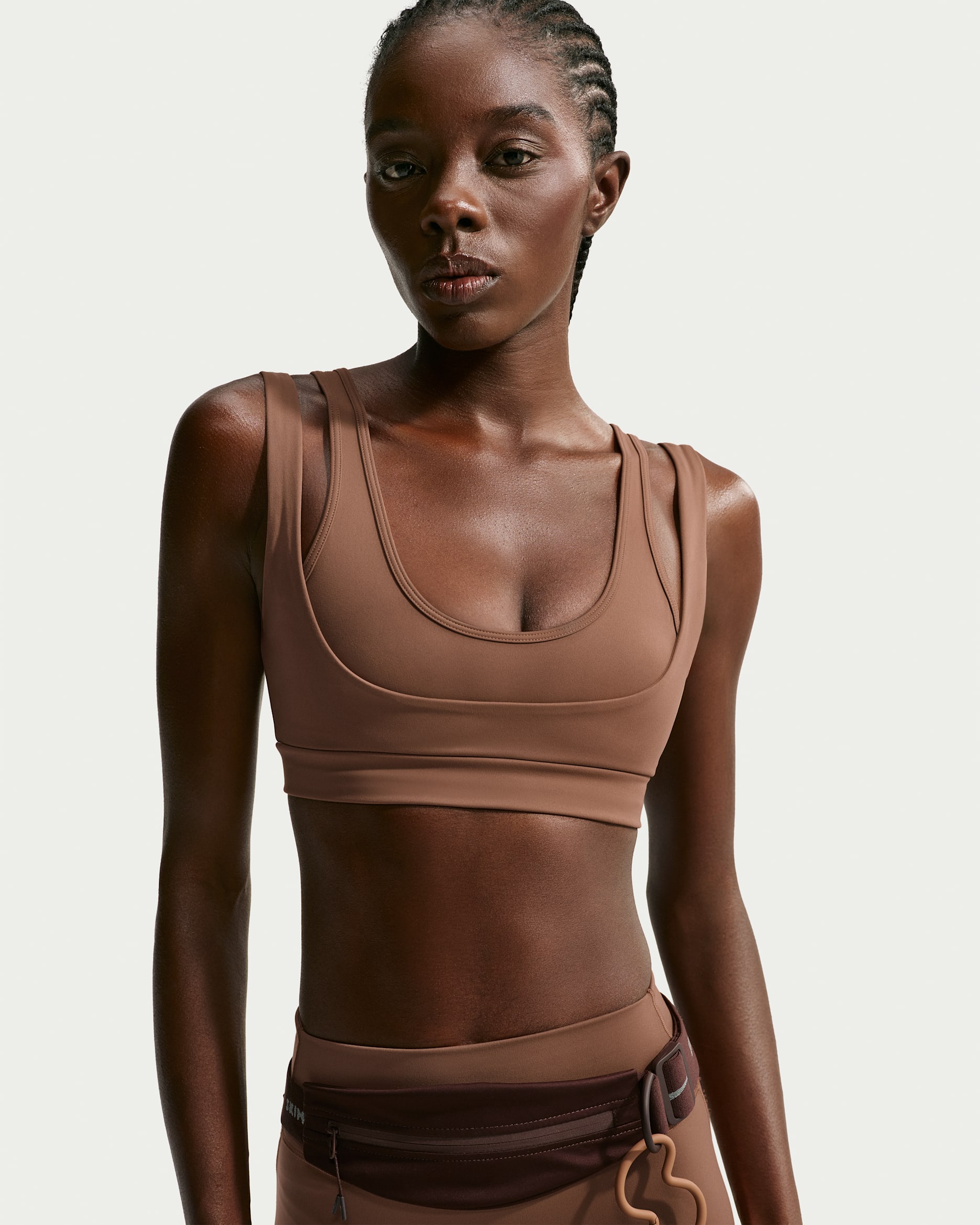 NikeSKIMS Matte Women's Double-Strap Scoop Bra - NSKM Carob Brown