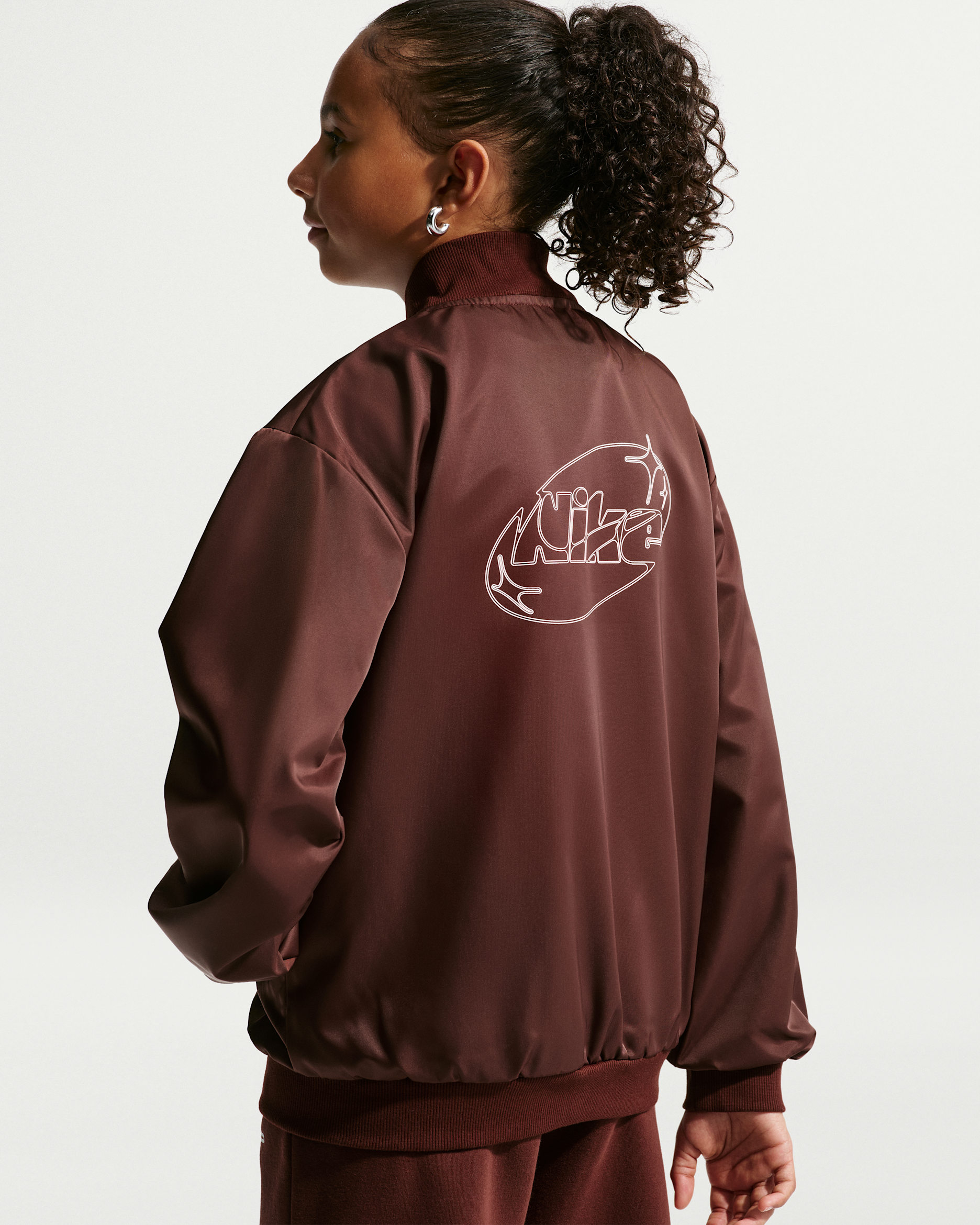 Chamarra para niñas talla grande Nike Sportswear - Dátil místico/Blanco
