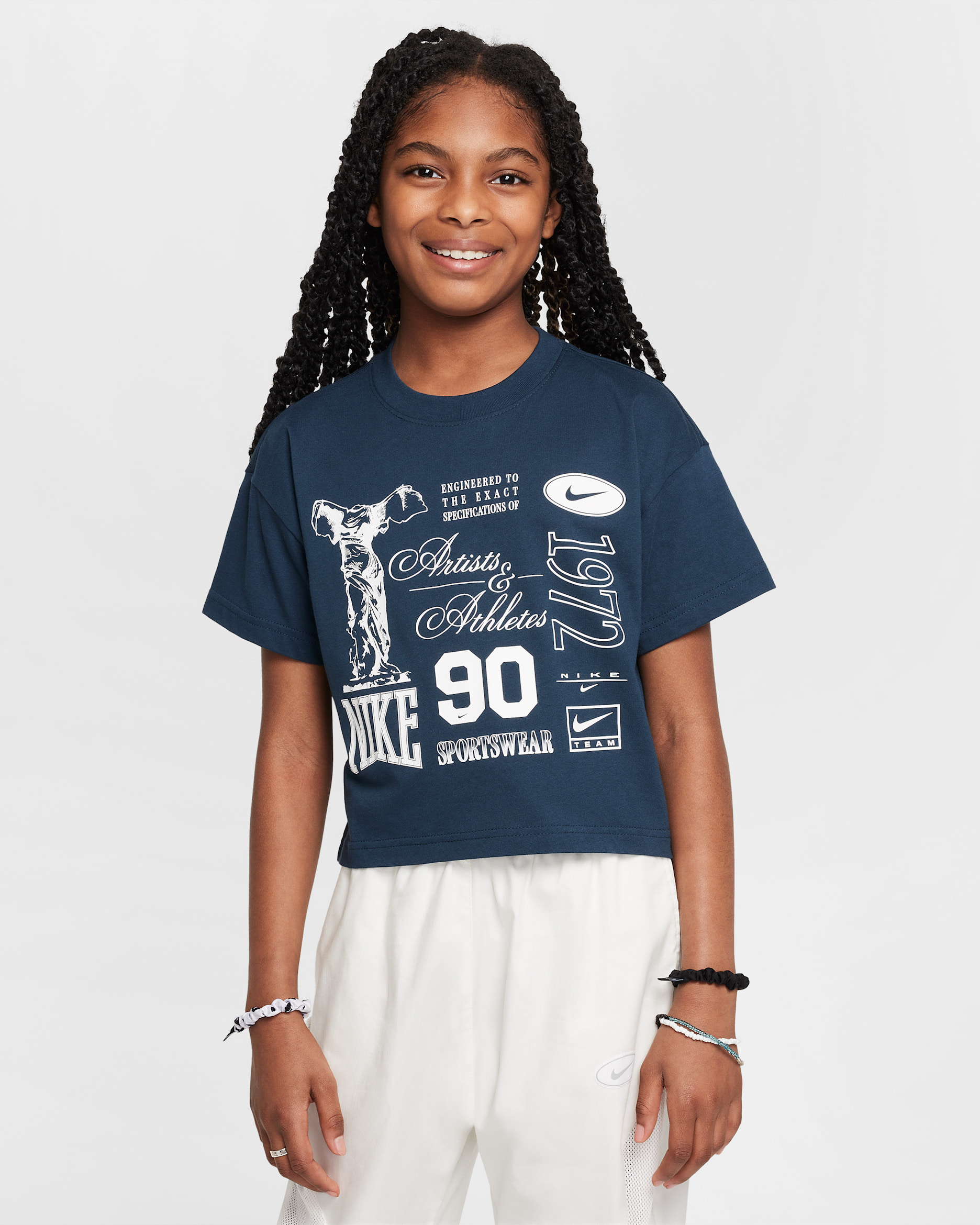 나이키 스포츠웨어 주니어(여아) 티셔츠 - 아머리 네이비