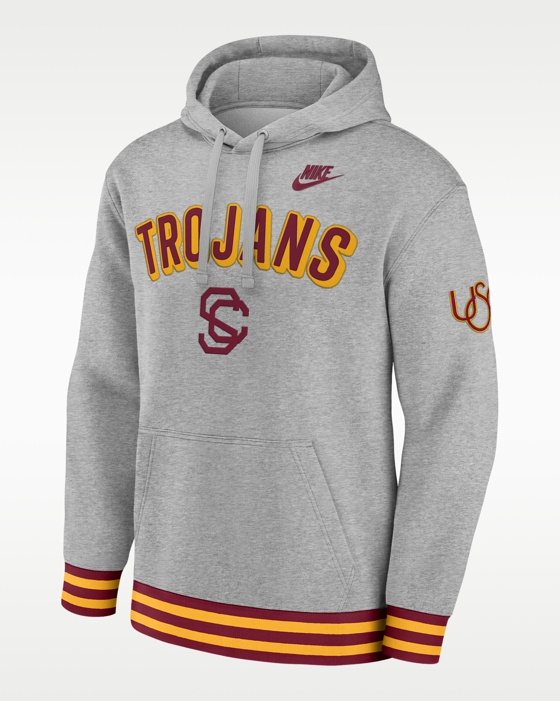 USC Legacy Retro Men’s Nike College Pullover Hoodie - Dark Grey Heather
