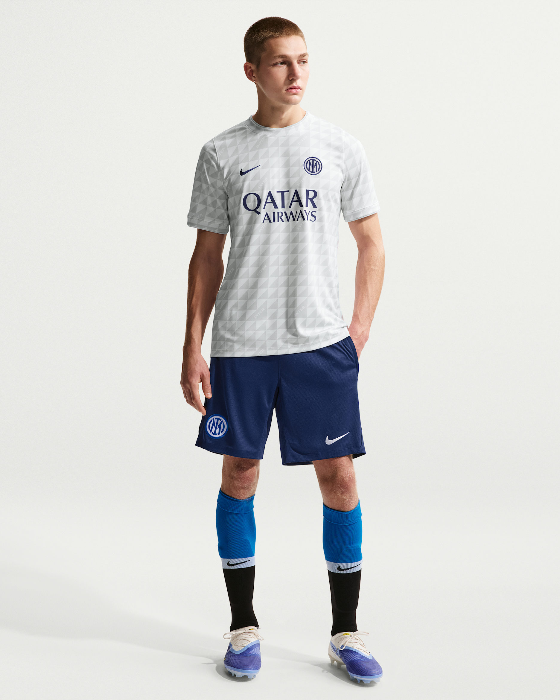 Short de foot en maille Nike Dri-FIT Inter Milan Strike pour homme - Blue Void/Lyon Blue/Blanc