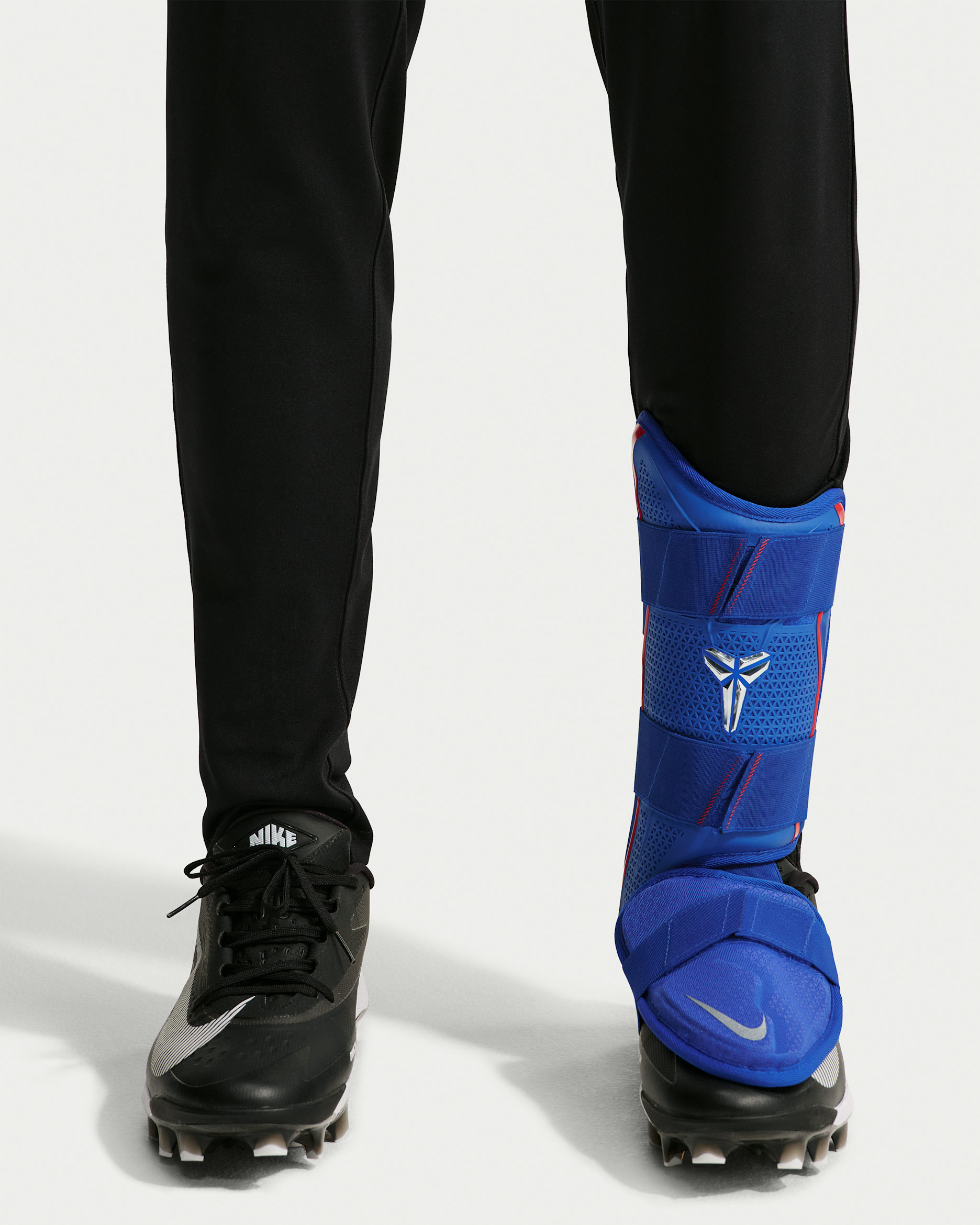 Kobe Vapor Elite Baseball Batter's Leg Guard - Right-Hand Hitter - Hyper Royal/University Red/Metallic Silver