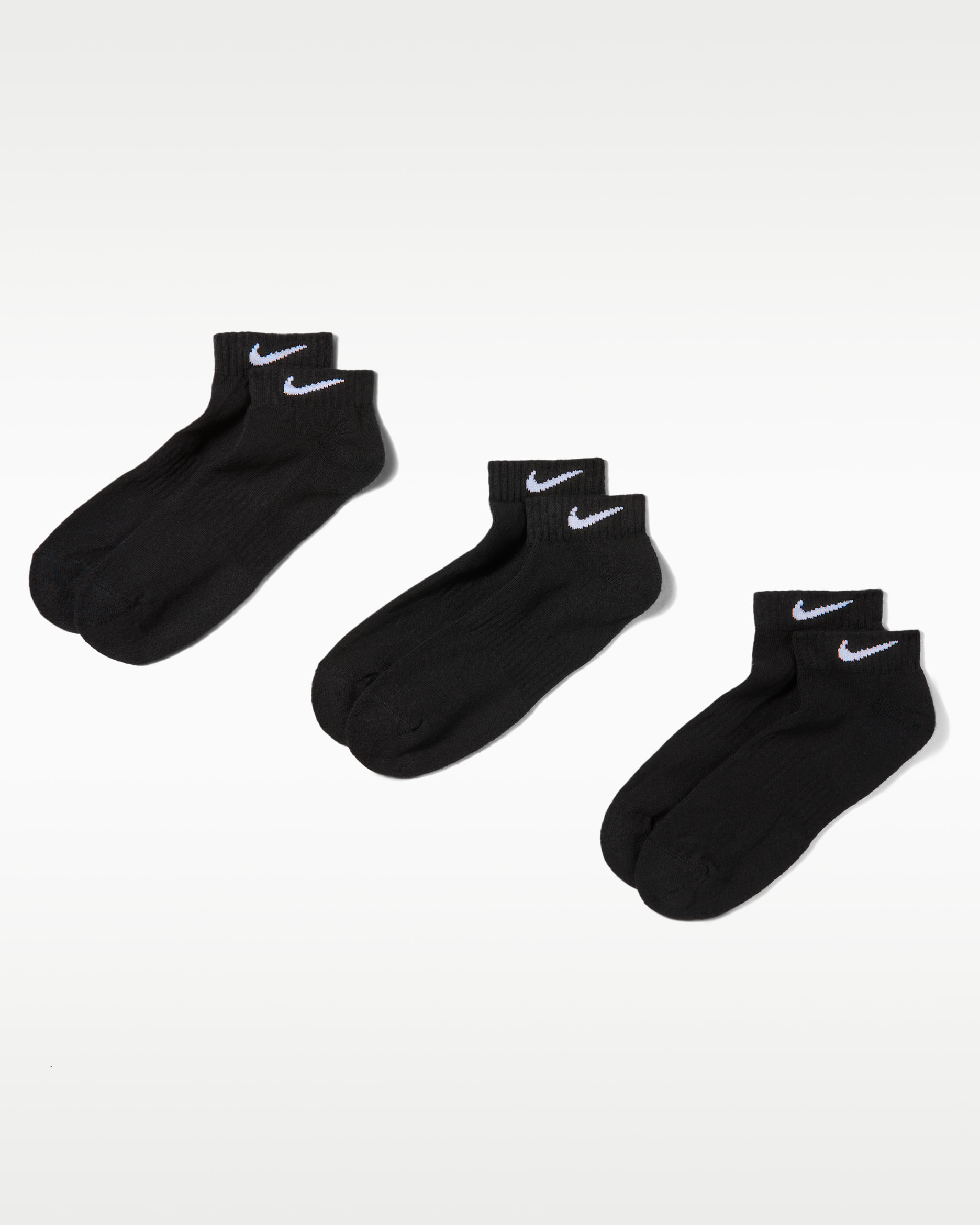 Calcetines de entrenamiento bajos (3 pares) Nike Everyday Cushioned - Negro/Blanco