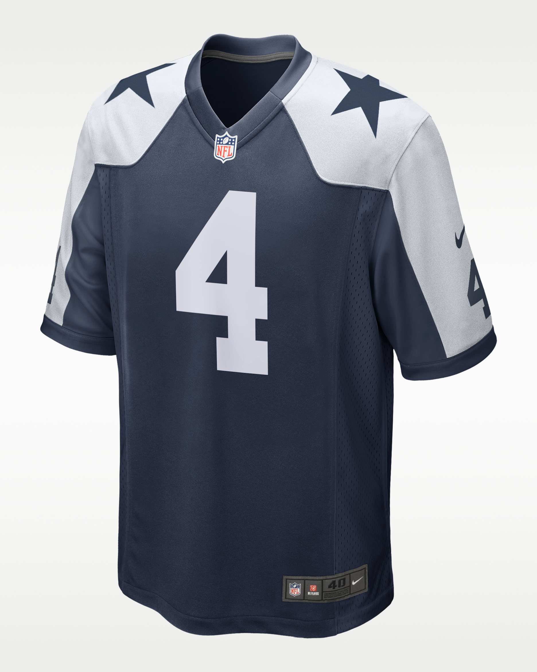 NFL Dallas Cowboys (Dak Prescott) Men's Game Football Jersey - Navy