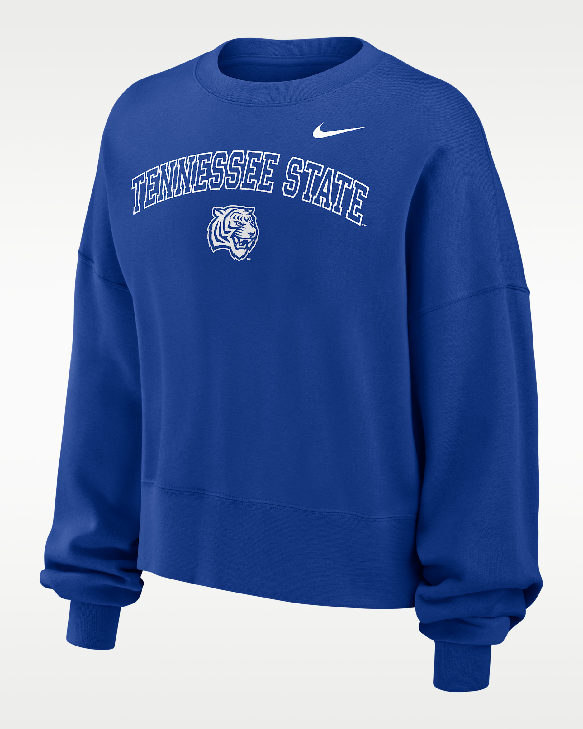 Sudadera de cuello redondo Phoenix Fleece para mujer Nike College (Tennessee State University) - Royal juego