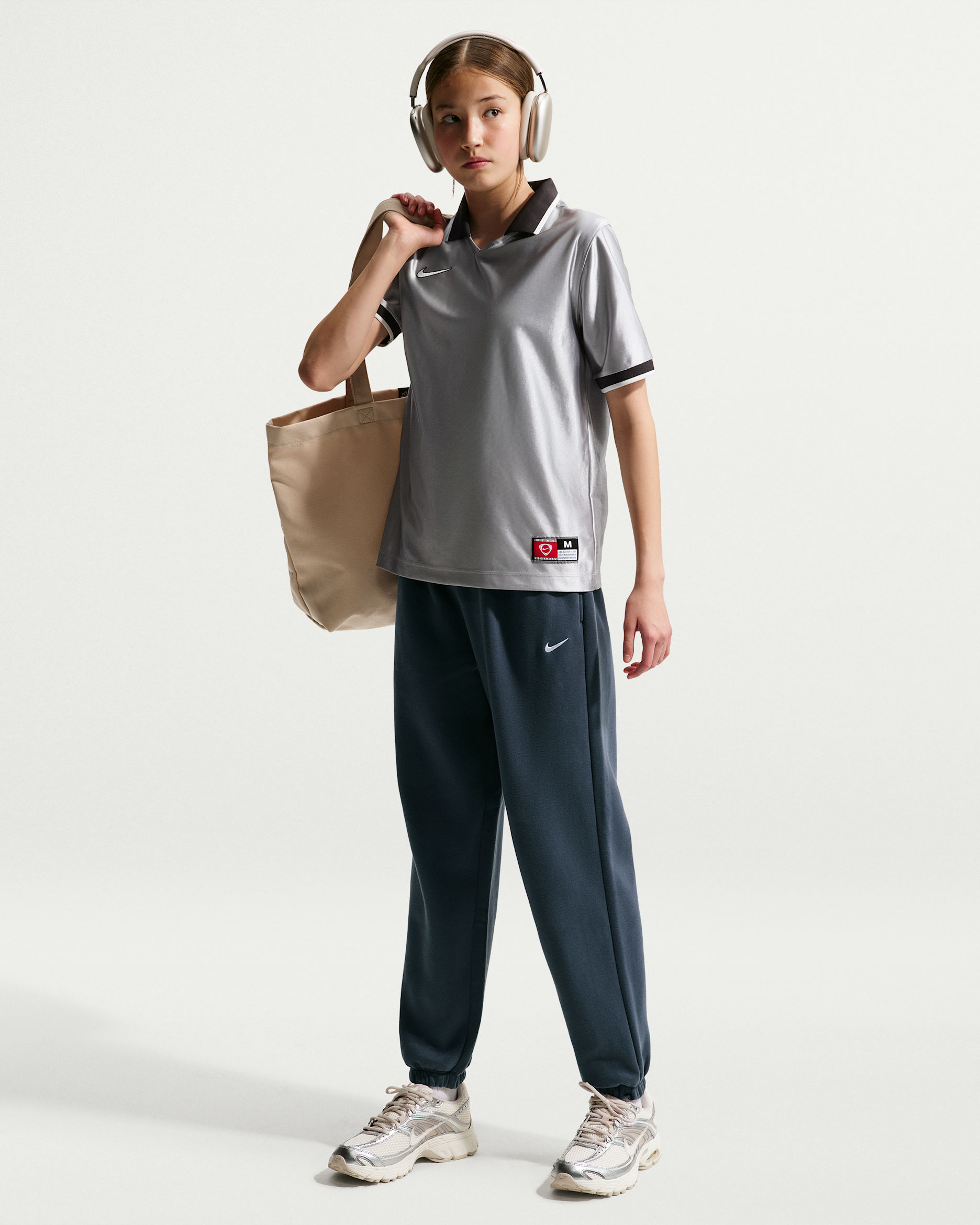 Nike Sportswear Studio Fleece Girls' Loose Pants - Thunder Blue/White
